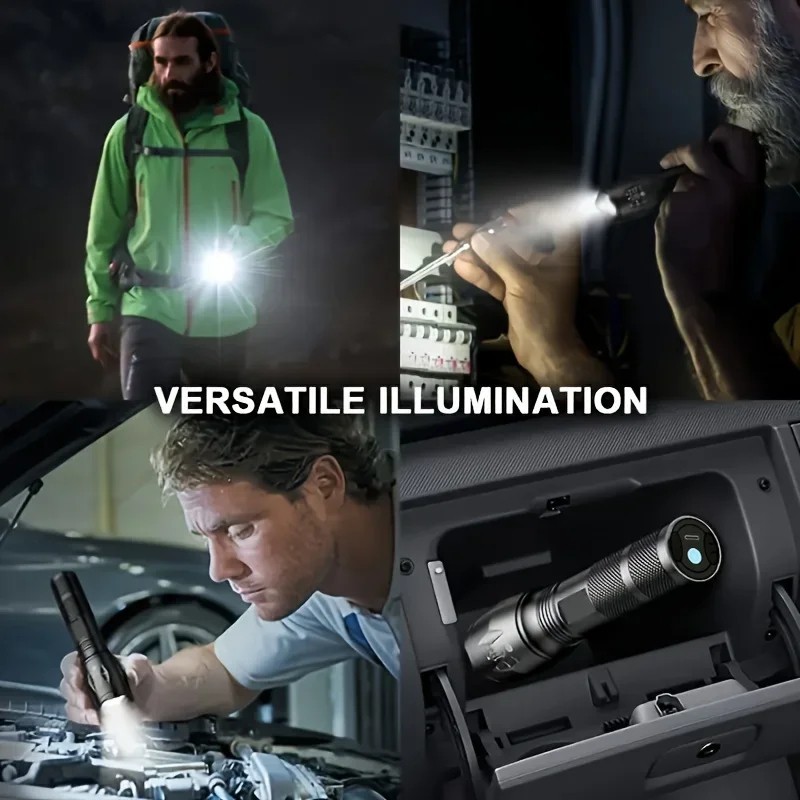 Super-Bright 90000LM LED Tactical Flashlight 5 Modes Zoomable Torch Searchlight