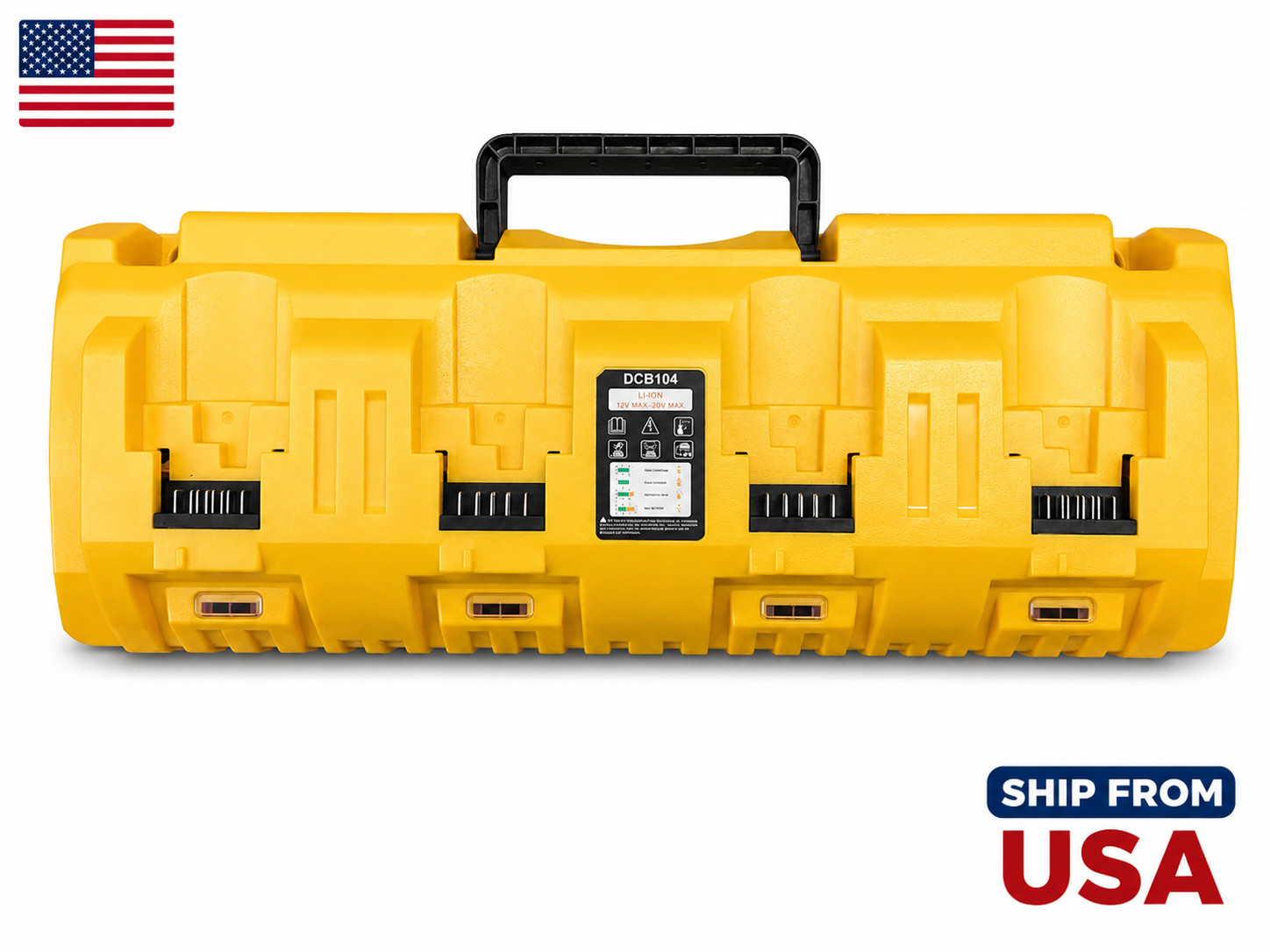 DCB104 20V MAX Battery Charger Replacement for Dewalt Battery Charger, 4 Port