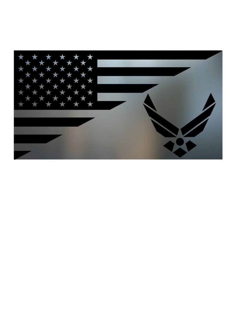 USA FLAG UNITED STATES AIR FORCE USAF TACTICAL METALLIC CHROME VINYL DECAL