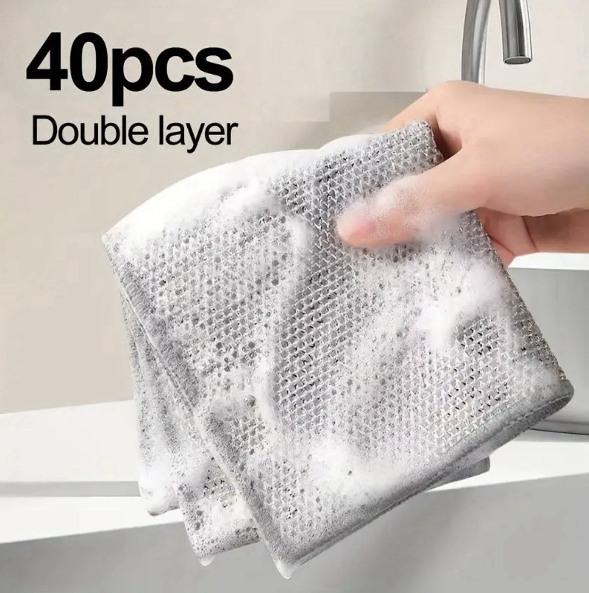 Mesh Wire Multi-Purpose Wash-Cloth Kitchen Deep Clean Towel Steel Pot Dish Rag