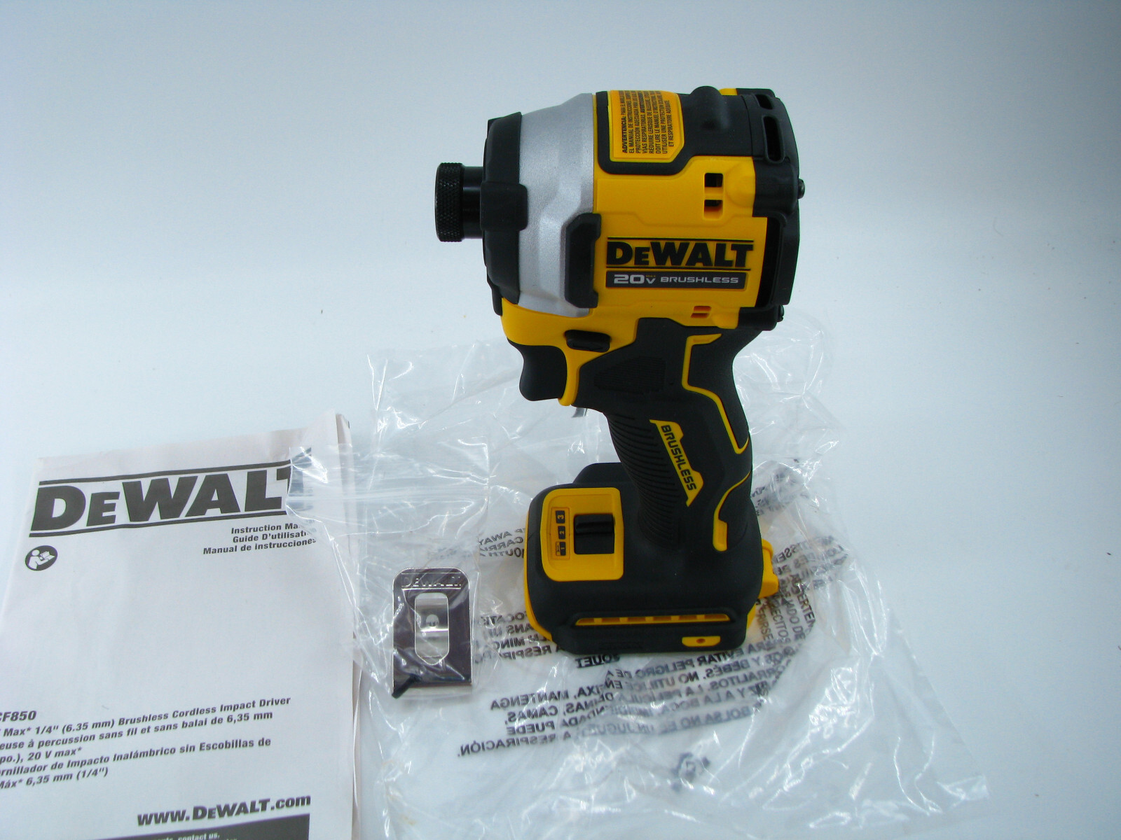 NEW DeWALT DCF850B ATOMIC 20V MAX 1/4″ Li-Ion 3-Speed Impact Driver 20 Volt