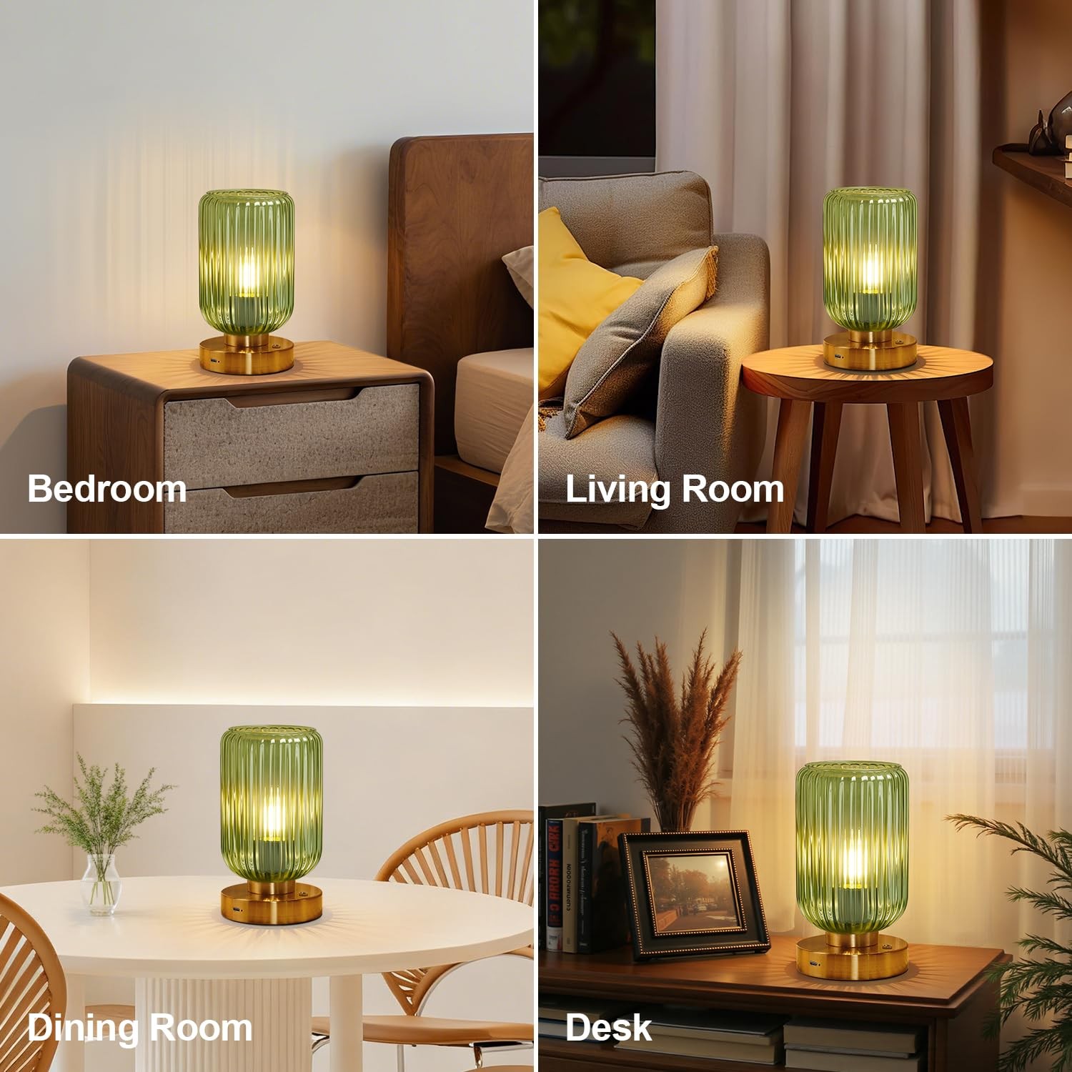 Cordless Table Lamp for Bedroom, 7500mAh Rechargeable Battery Operated Lamp, …