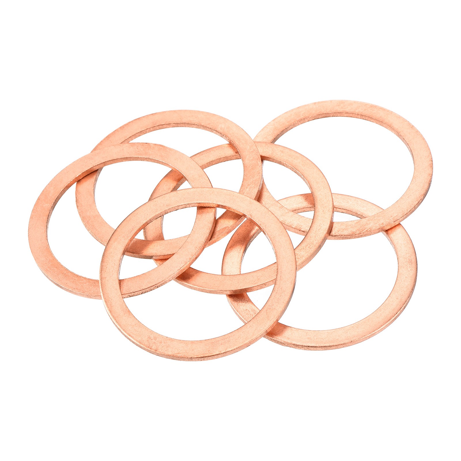 6 Pcs Flat Copper Washers 40x50x2mm Copper Flat Sealing Ring Washer