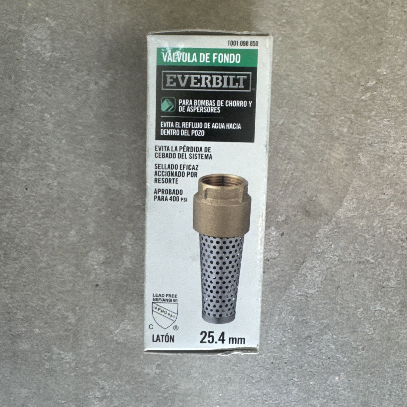 Everbilt 1 in. Brass Foot Valve 1001 098 850