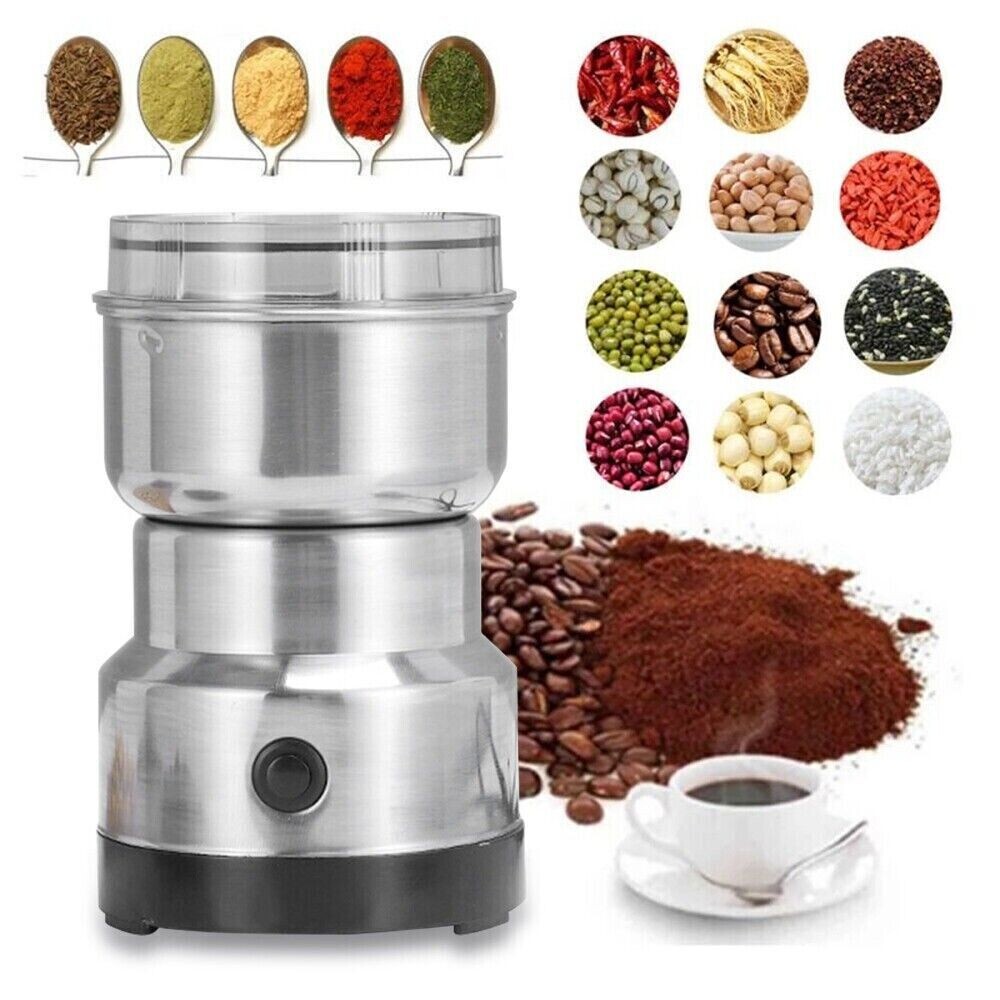 Coffee Bean Grinder Electric Portable Nut Herb Grind Spice Crusher Mill Blender