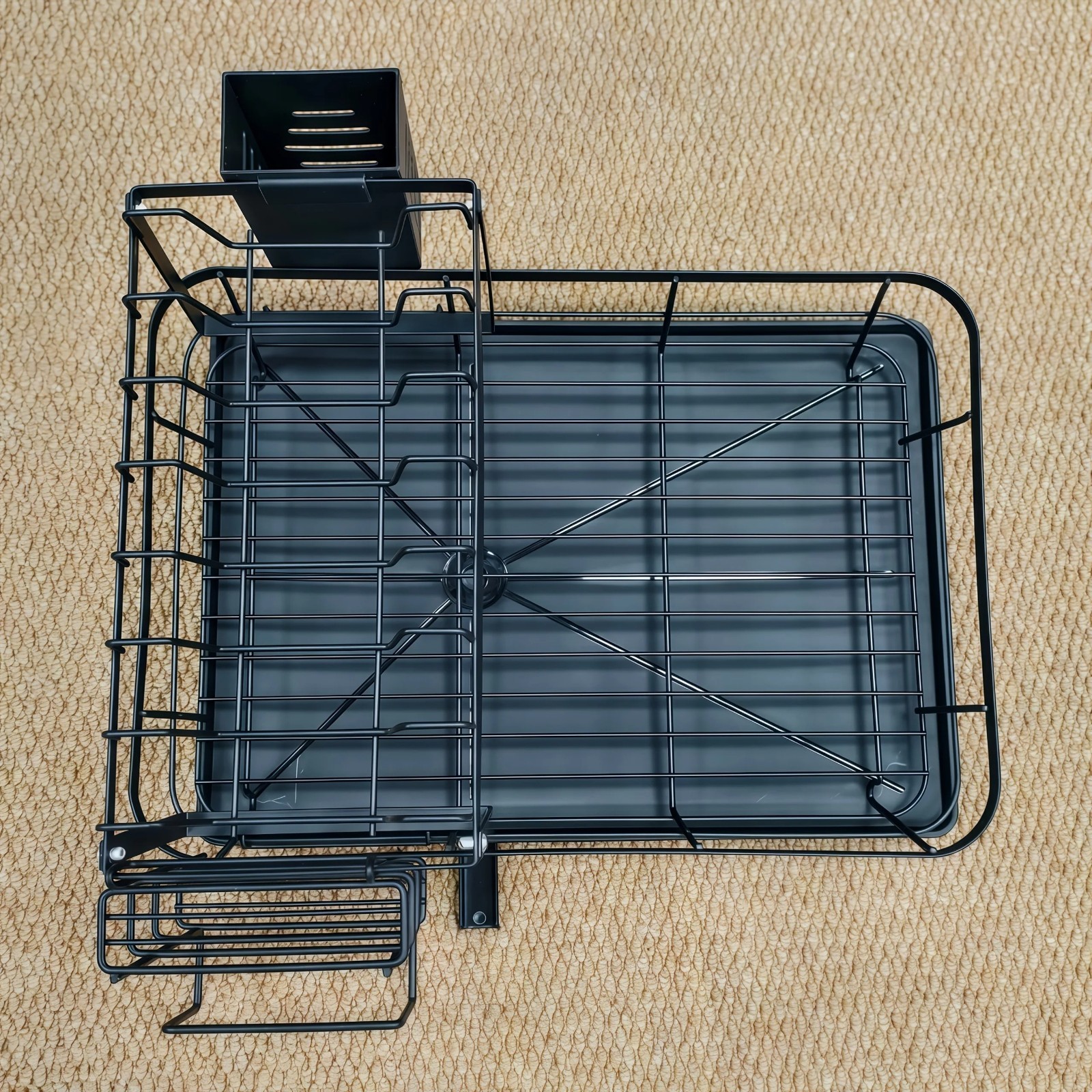 2 Tier Dish Drying Rack Foldable Stainless Steel Dish Drainer Kitchen Counter