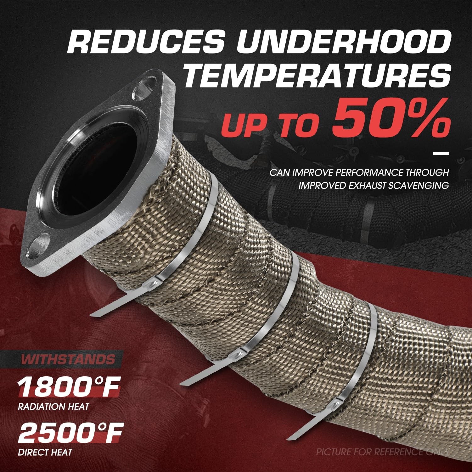 Dna Motoring 2 X 50 Exhaust Header Wrap Heat Wrap For Exhaust Pipes Exhaust