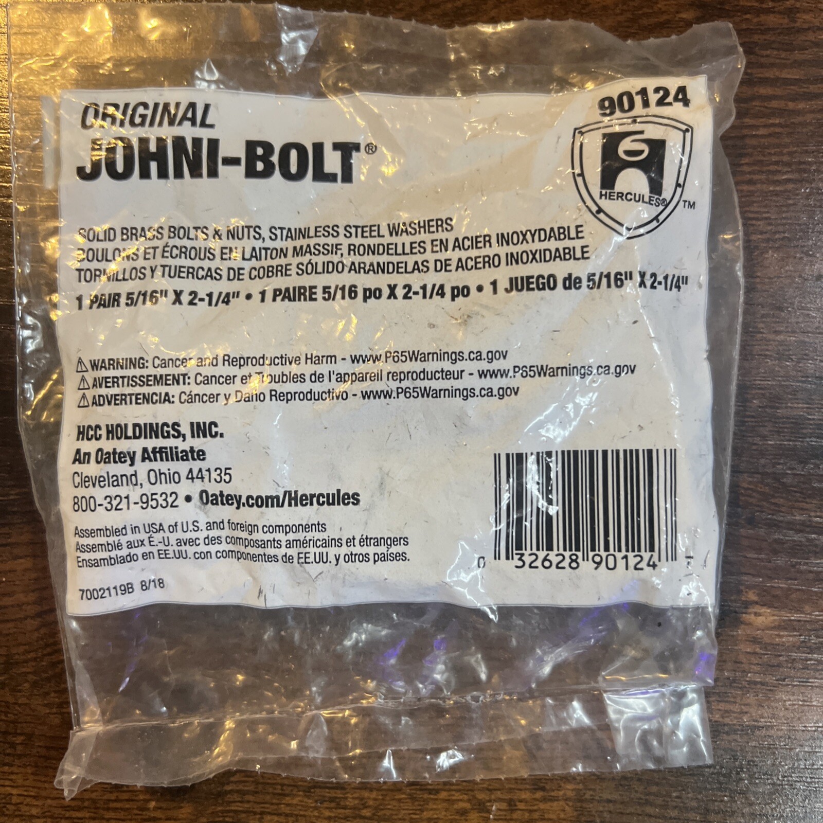 NEW Johni-Bolt Brass 5/16″ x 2-1/4″ 90-124 HerculesToilet Bolt