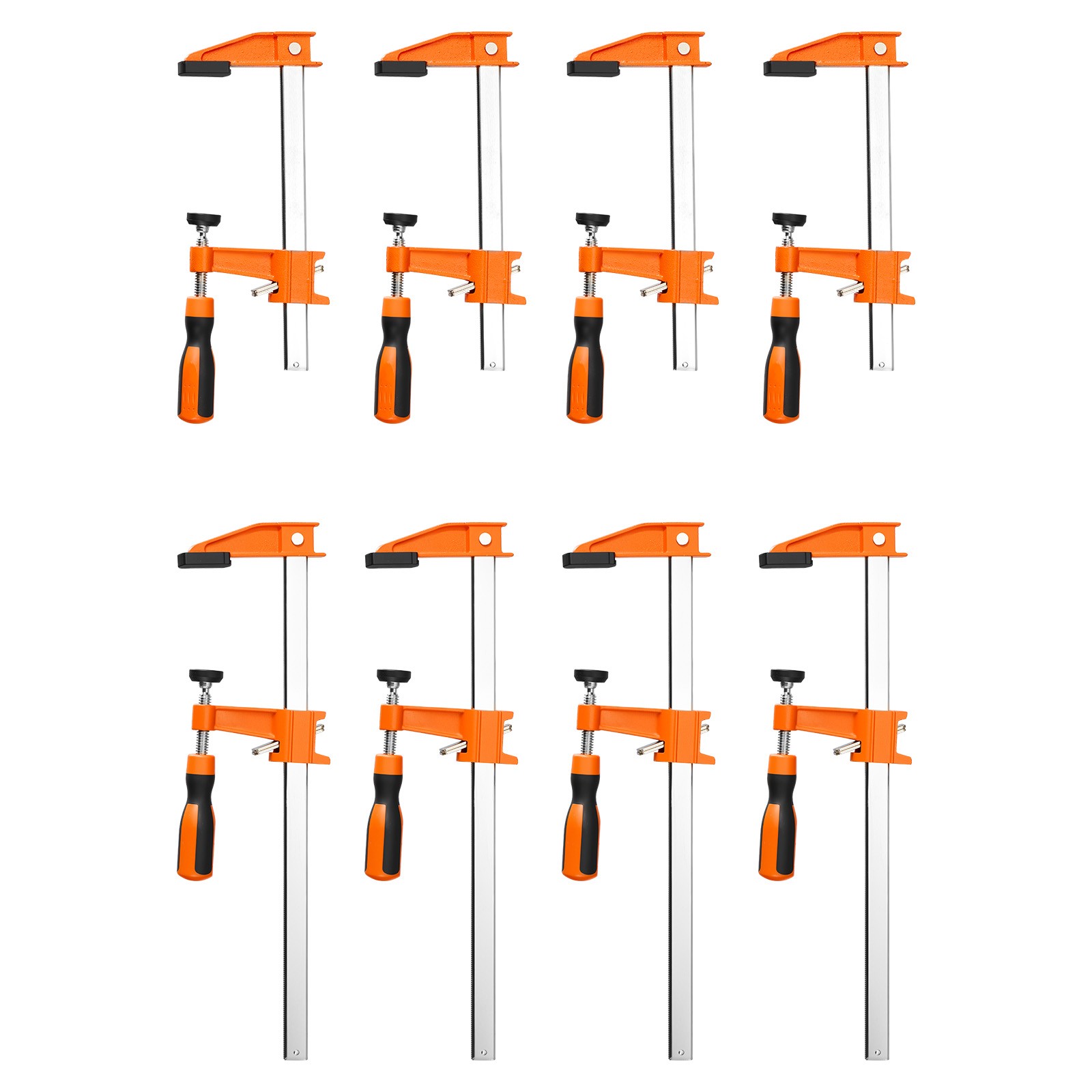 Uimoso 8-Pack Woodworking Bar Clamps, 6 in & 12 in, Durable Malleable Iron