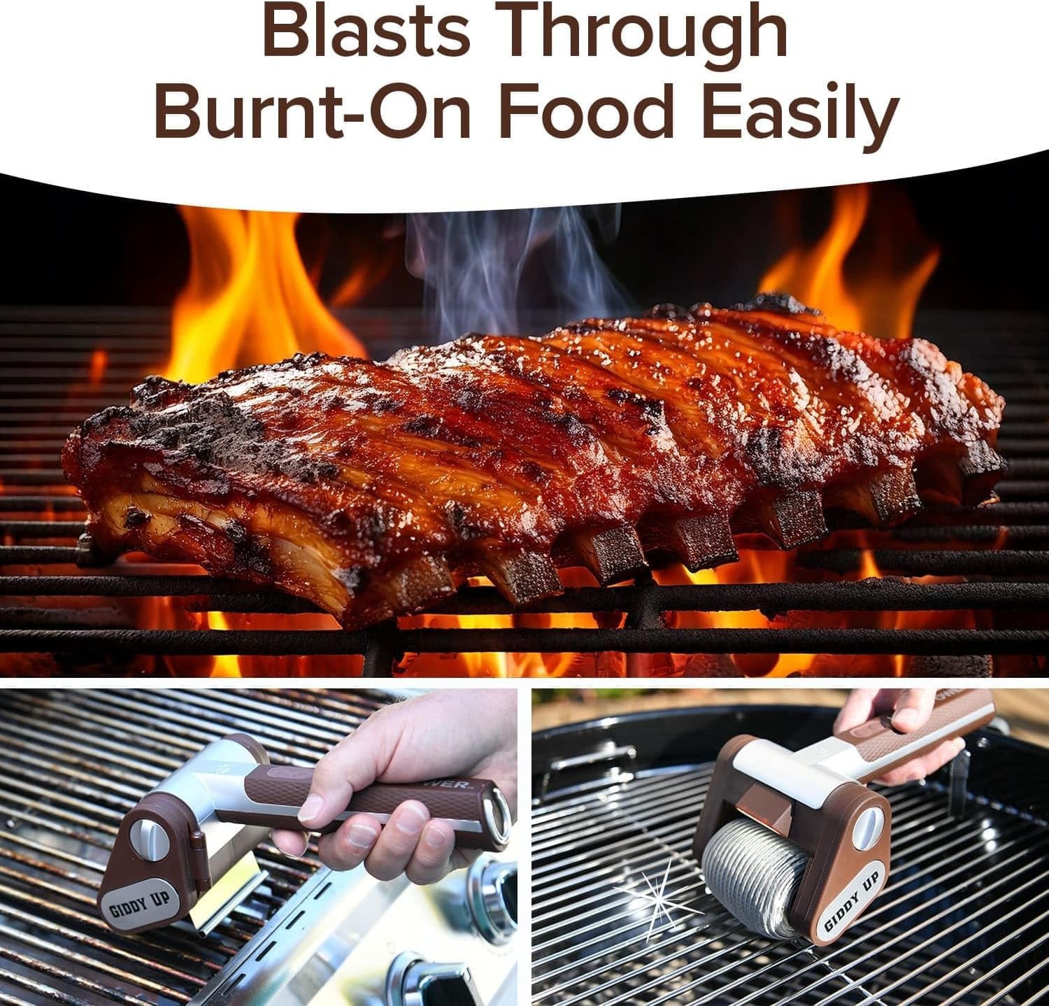 HorsePower Cordless Rechargeable BBQ Grill Cleaner 350 RPM Stainless Roller