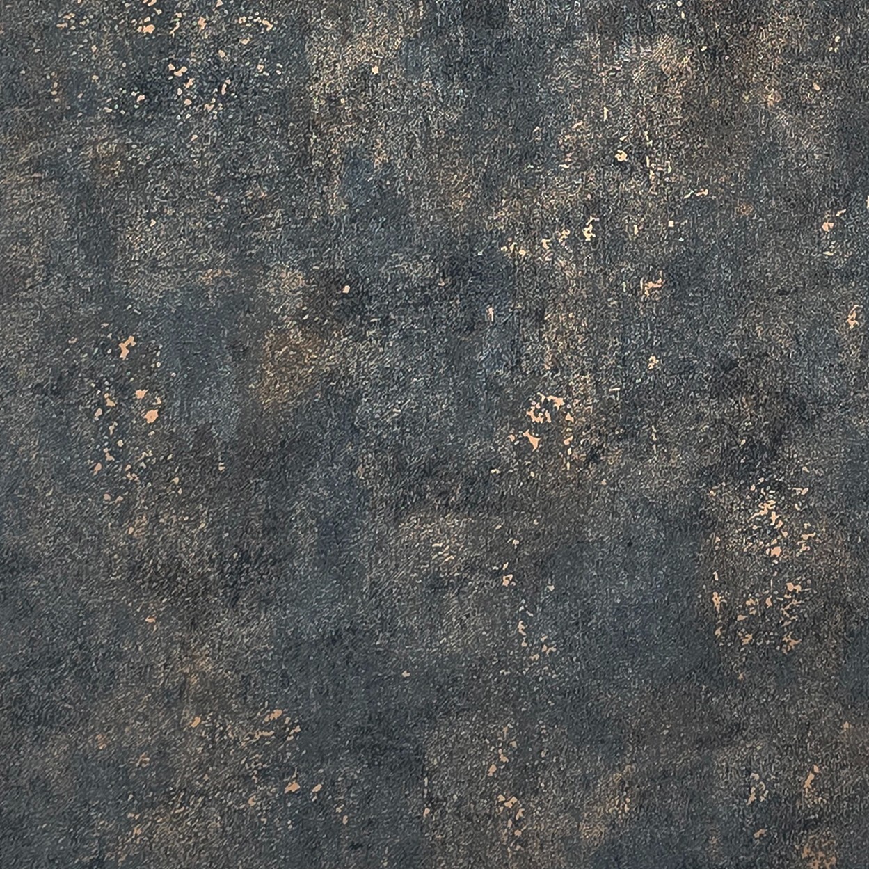 Distressed paint gray rose gold metallic faux concrete plaster texture wallpaper