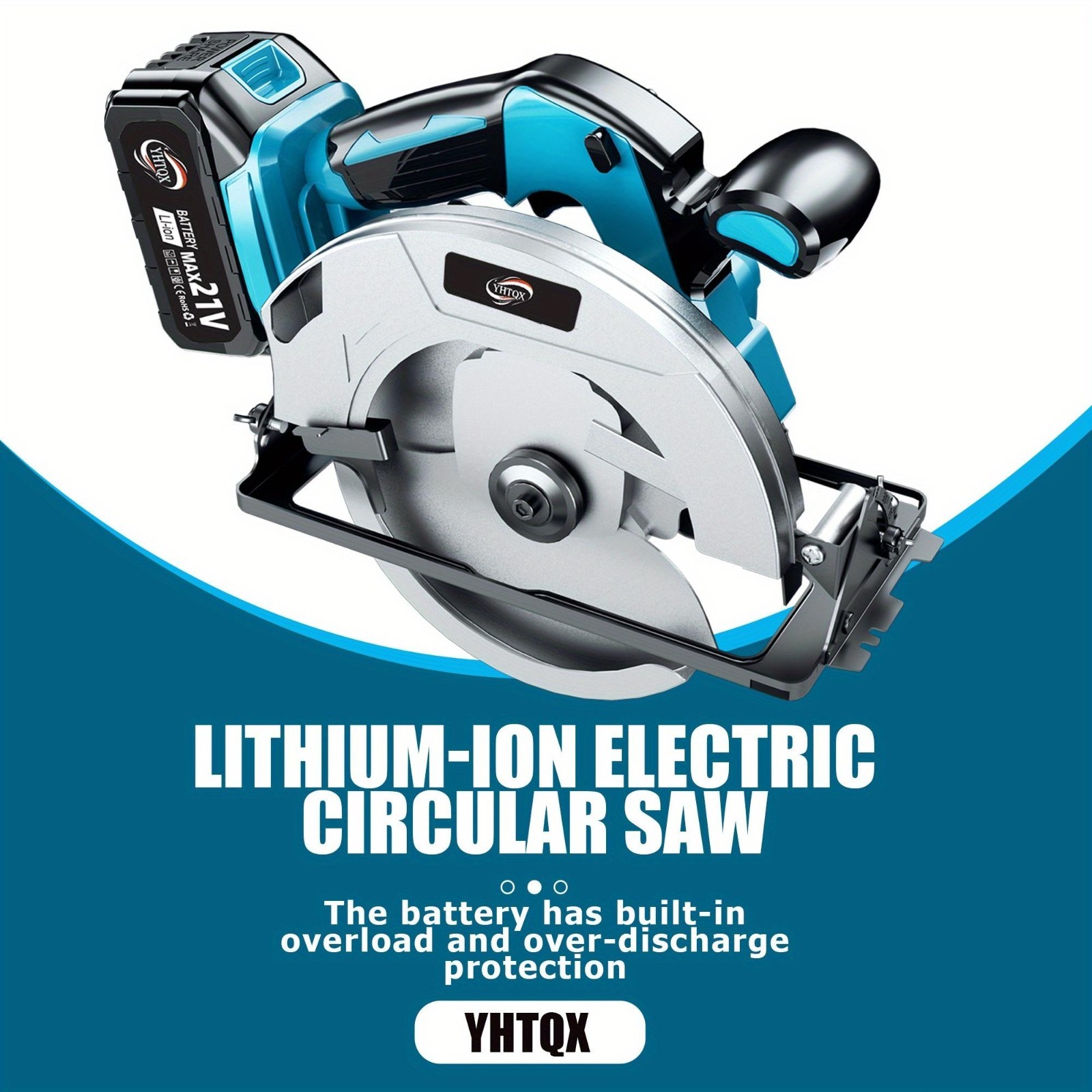 7in Cordless Circular Saw with Battery Charger Set for 21V Brushless Motor