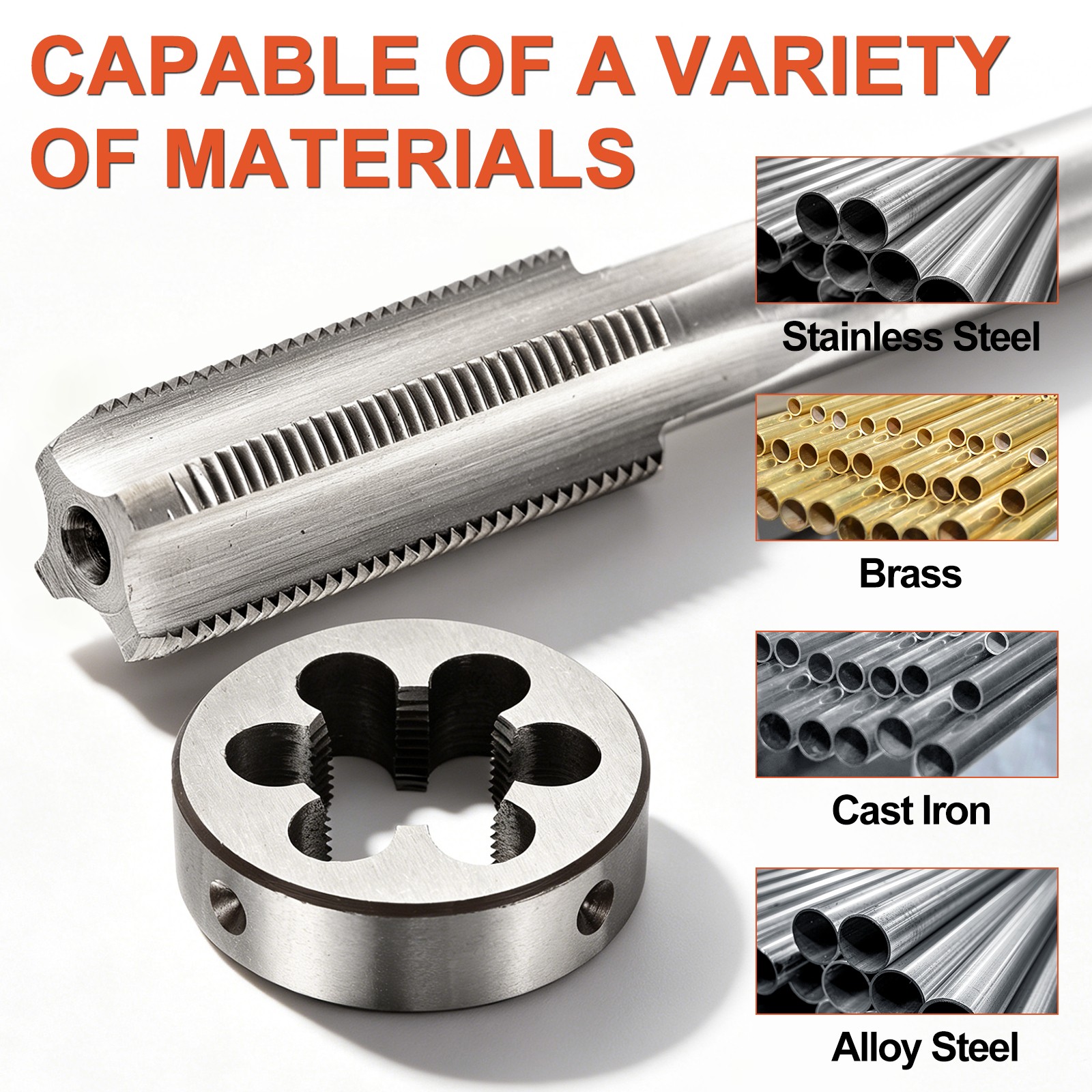 M2.5 x 0.35 Tap and Die Set M2.5 x 0.35 Machine Thread Tap and Round Die