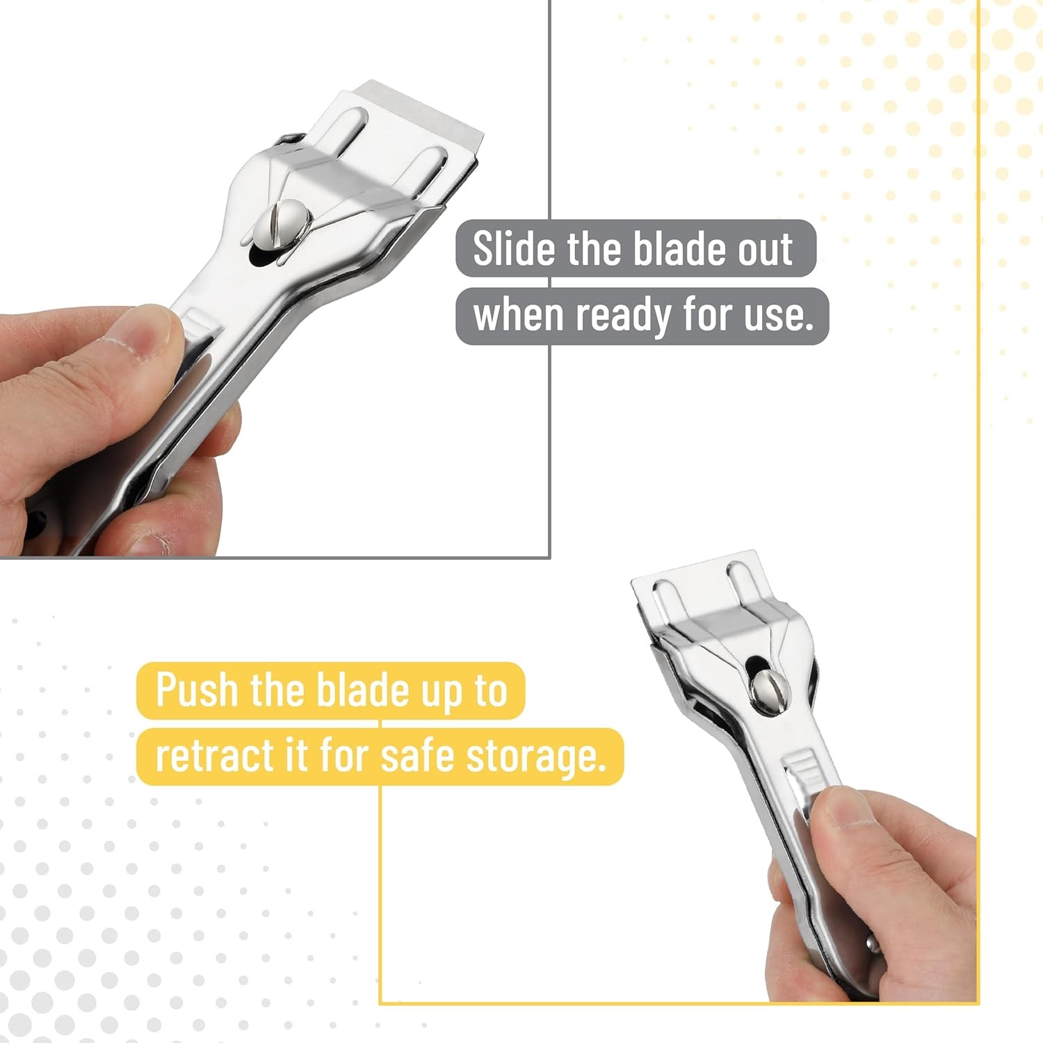 Bates- Metal Razor Blade Scraper Tool, 2 Pack, Carbon Steel Blades, Stainless St