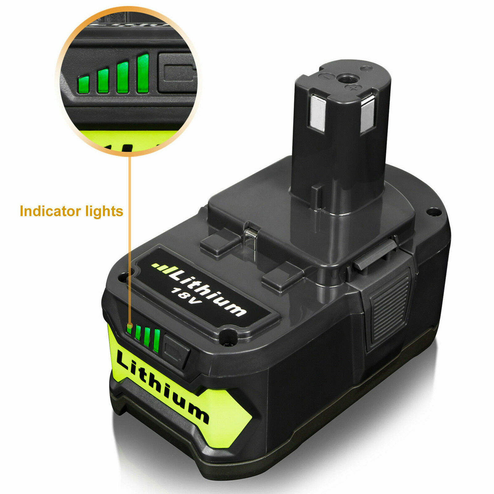 Battery New FOR RYOBI P108 5.0Ah 18V replacement LITHIUM-Ion P197 PBP005