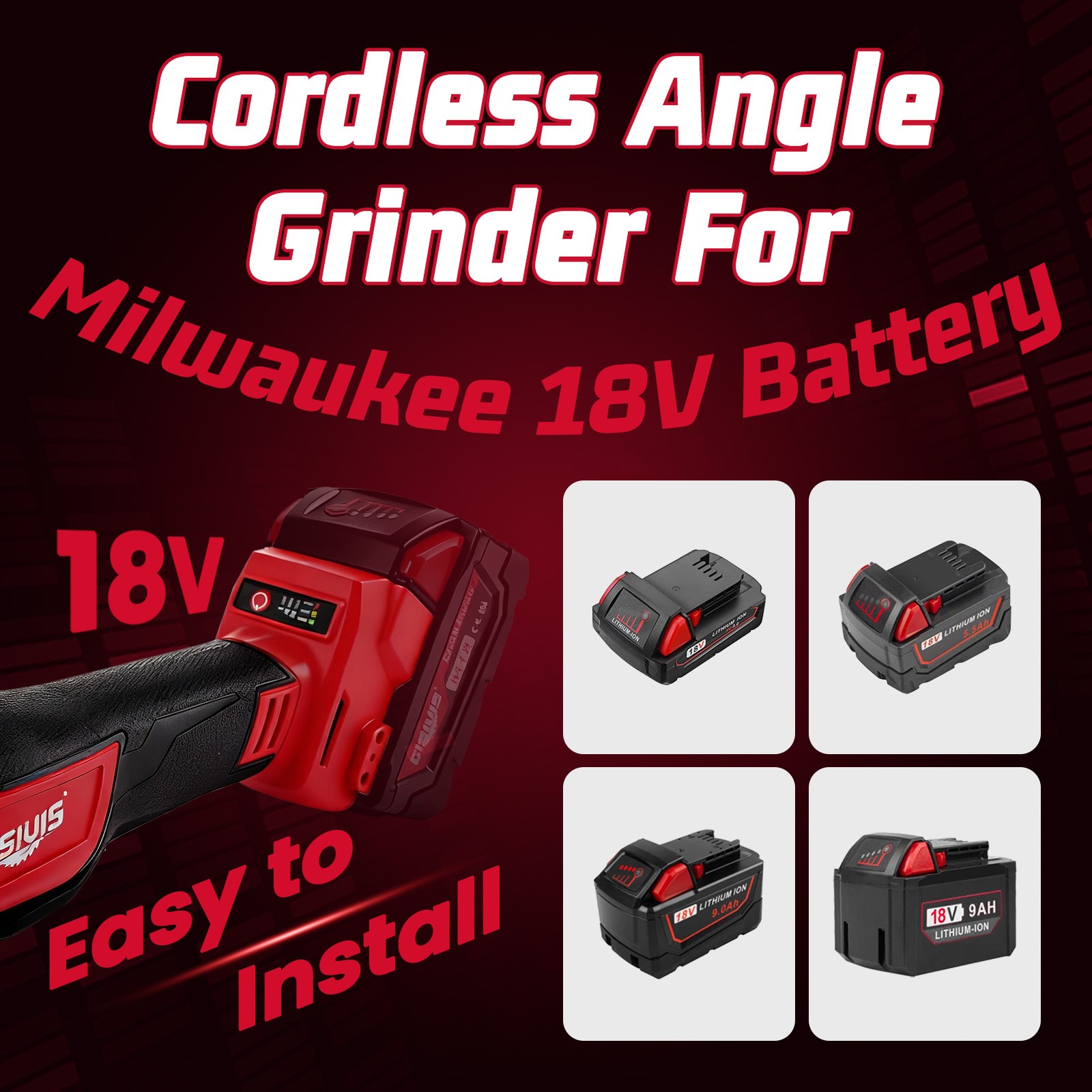 Cisivis Cordless 4-1/2″ Brushless Angle Grinder for Milwaukee M18 Battery