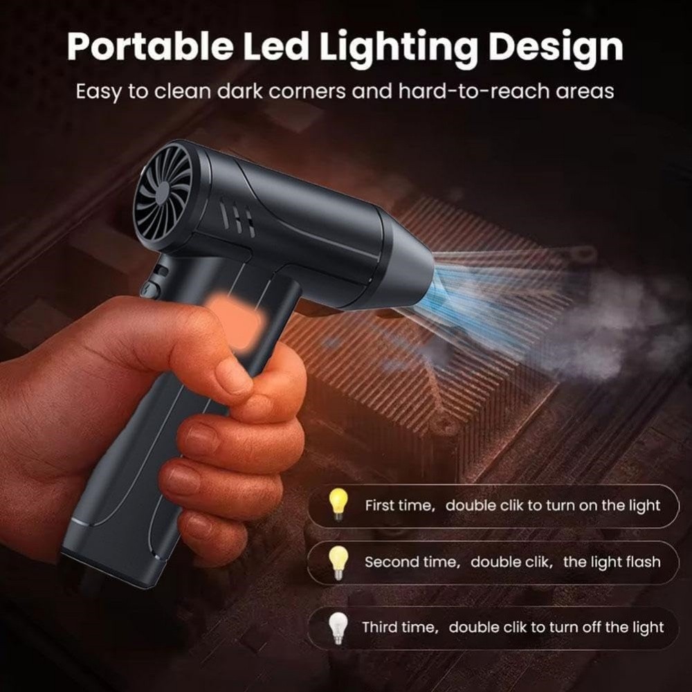 100000RPM Electric Air Duster Cordless Mini Snow Blower Turbo Fan + LED Display