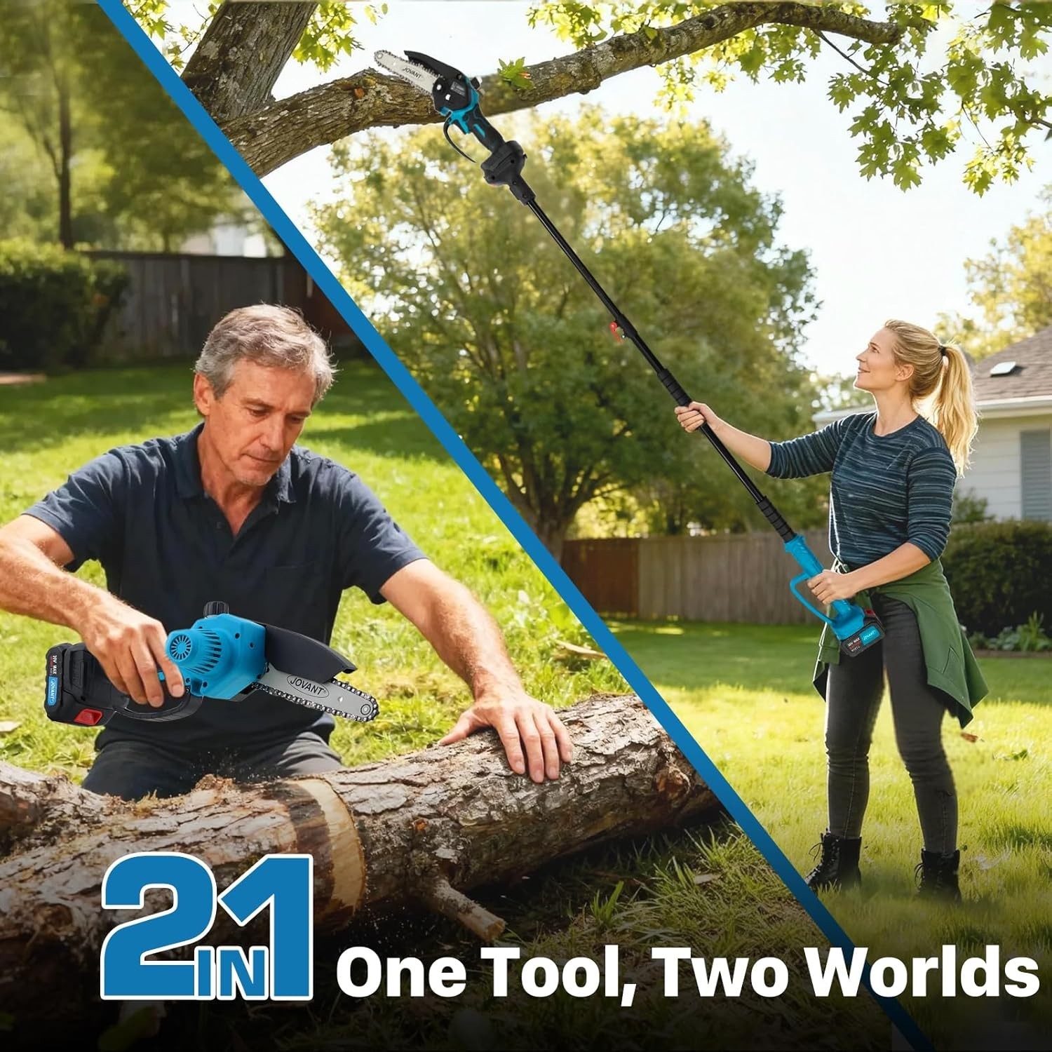 6 Inch 2-in-1 Mini Chainsaw Electric Cordless Pole Saws for Tree Trimming