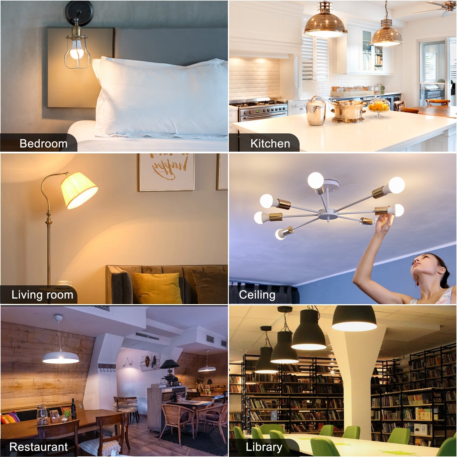 24 Pack A19 LED Light Bulbs 9W Equivalent 60W Replacement Daylight 5000K E26