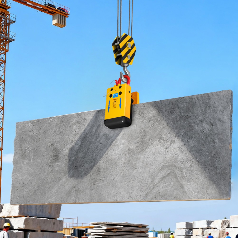 1000kg 10MM-50MM Stone Lifter Stone Slab Lifting C Clamp with Soft Rubber Jaws