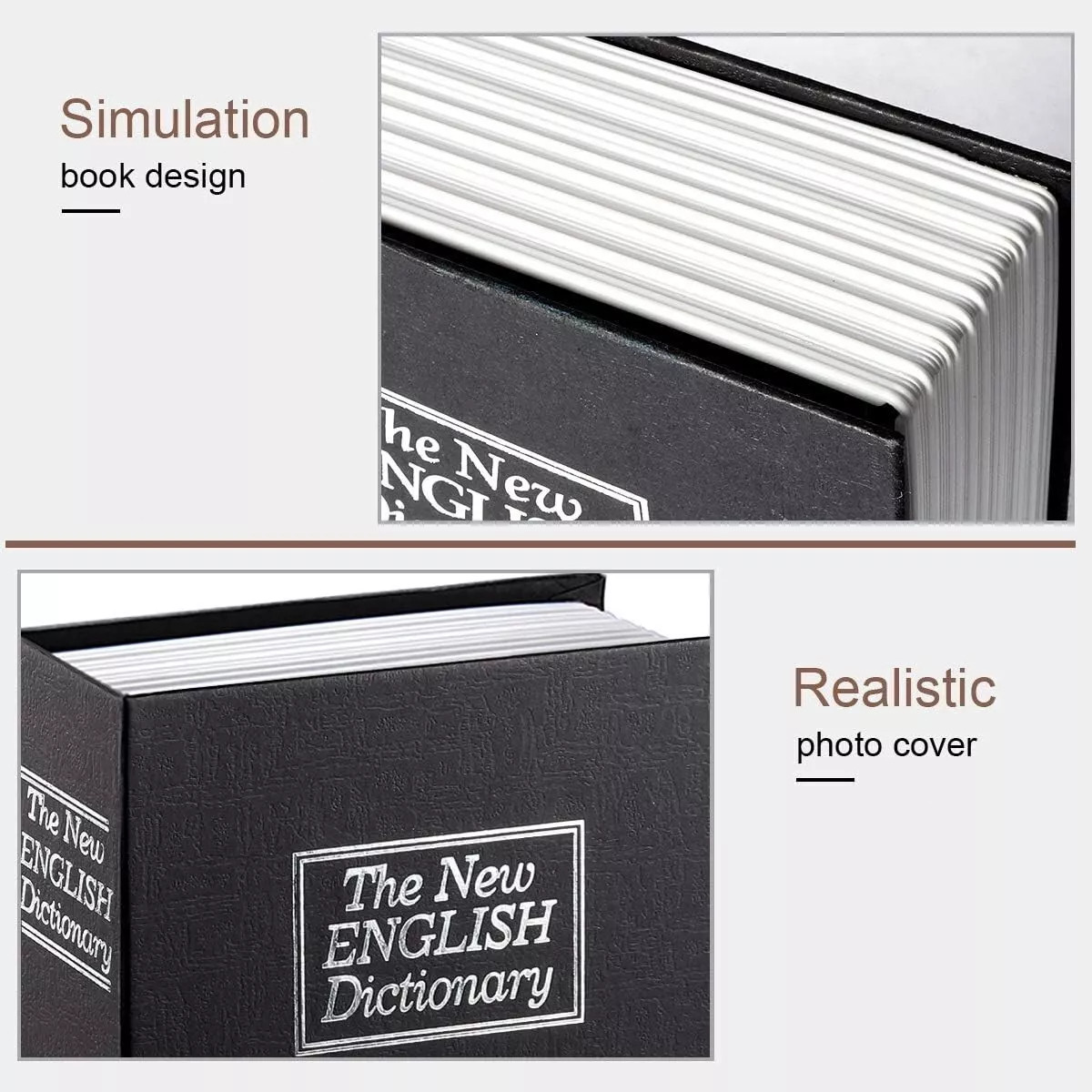 Book Safe Box with Combination Lock Dictionary Diversion Safe Secret Hidden Box