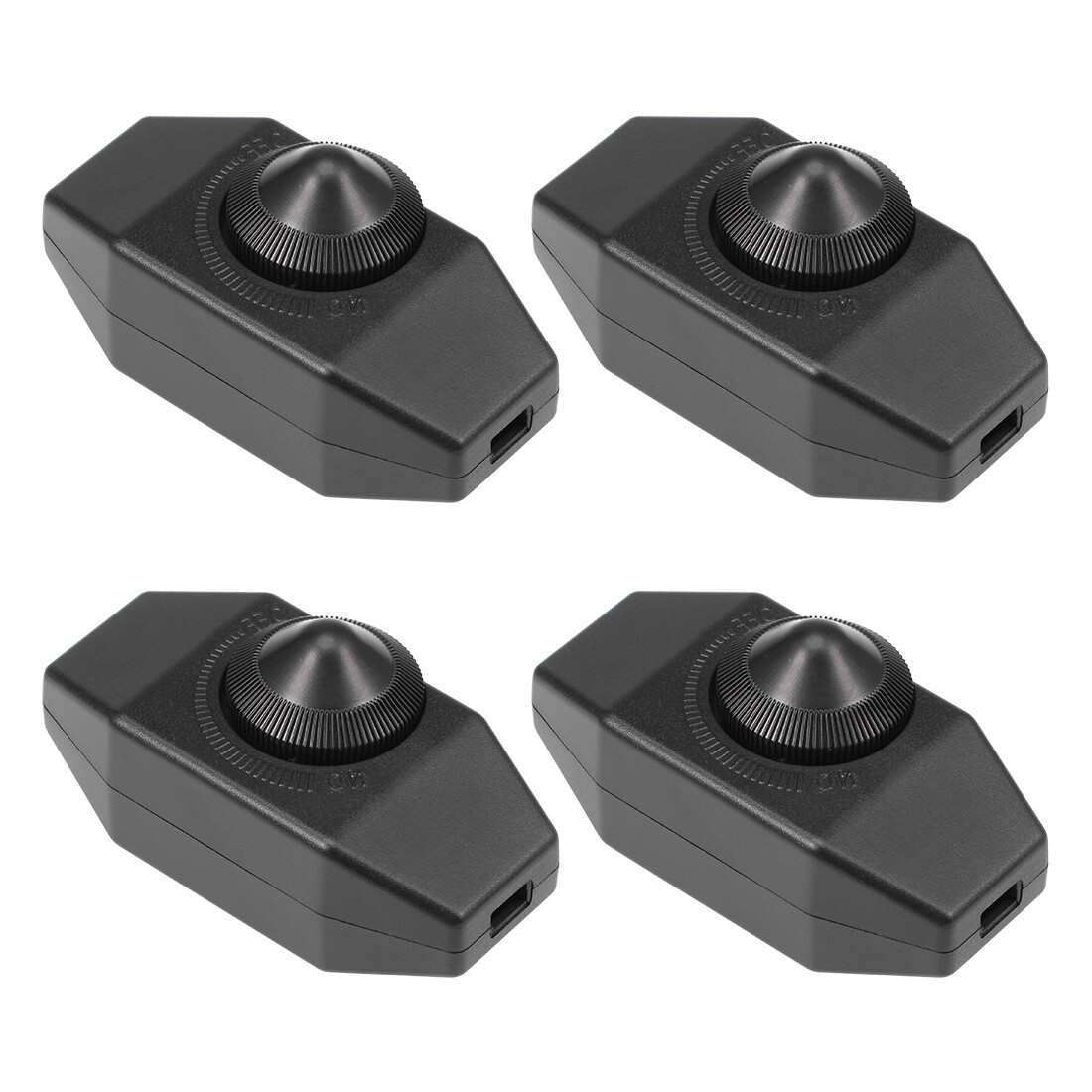 4pcs Rotary Cord Switch AC 250V 2A Slide Control Lamp Dimmer 100-Watt Black