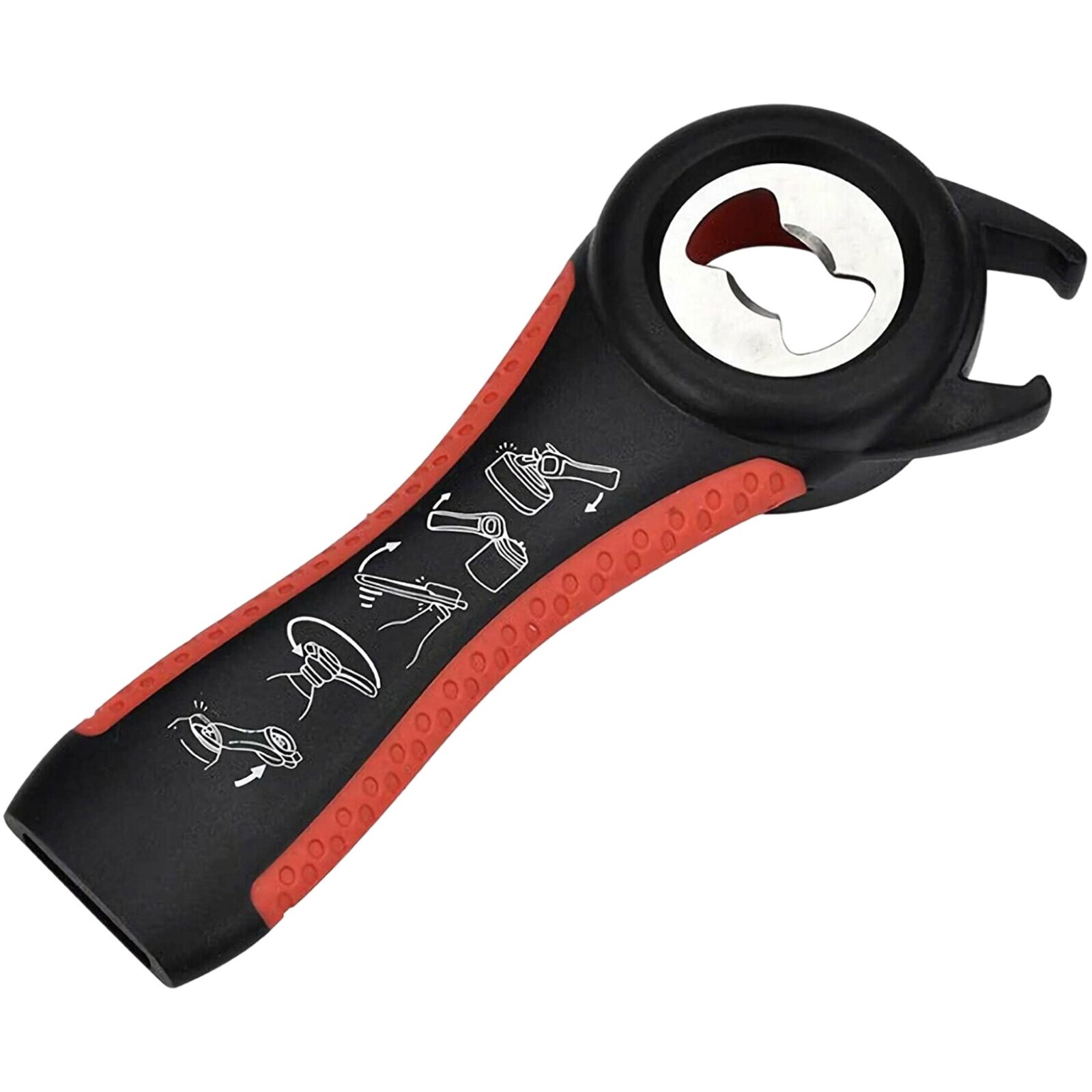 Jar Opener Rubber 5 In 1 Quick Lid Bottle Cap Grip Twister Remover Kitchen Tool