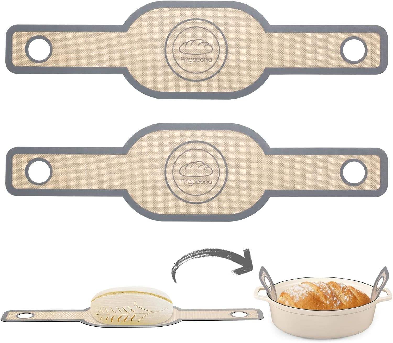 Silicone Bread Sling Oval- Non-Stick & Easy Clean Reusable Oval Silicone Baking
