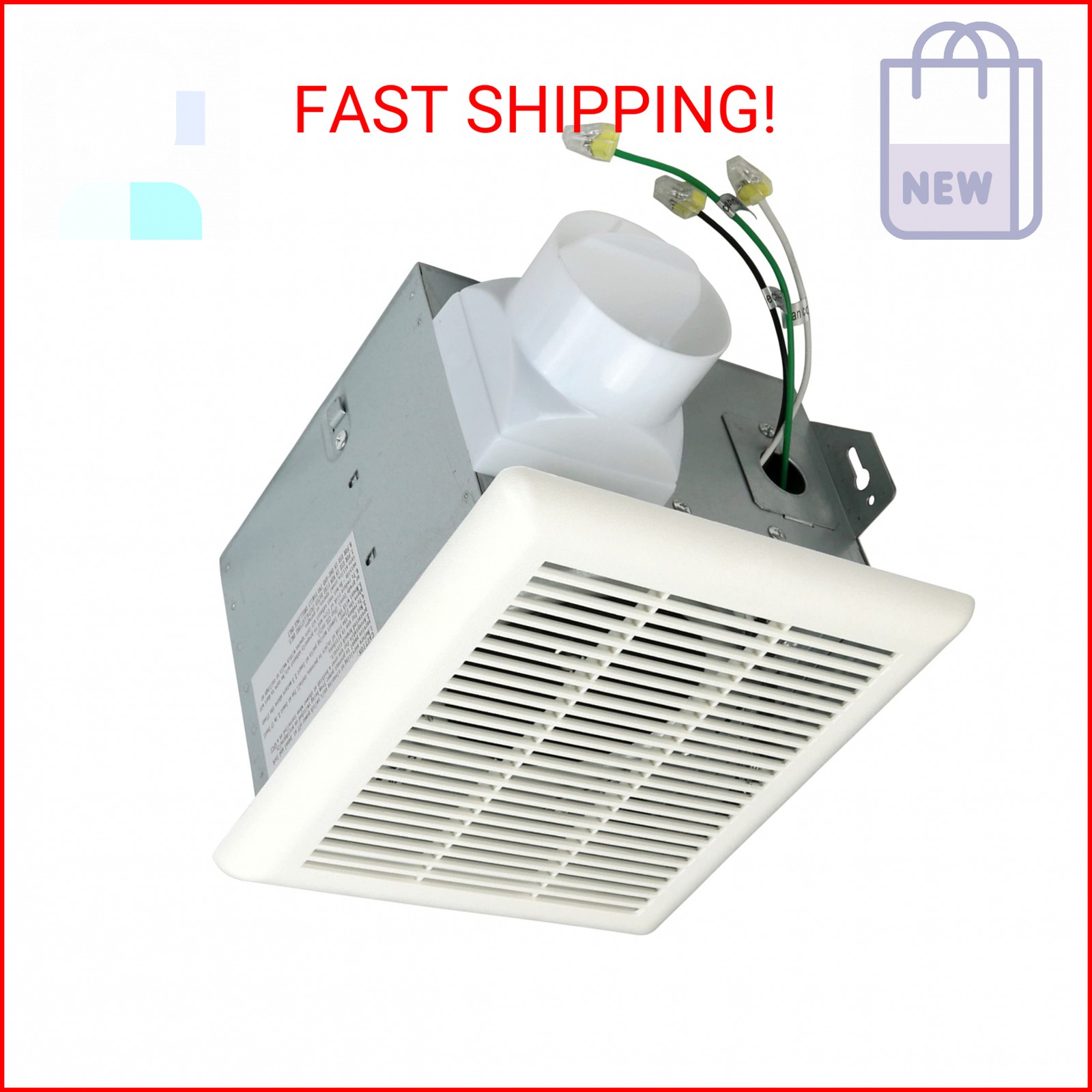 Harrier Hardware Bathroom Exhaust Fan 70 CFM Super Quiet 40dB 2 Sone, Corrosion