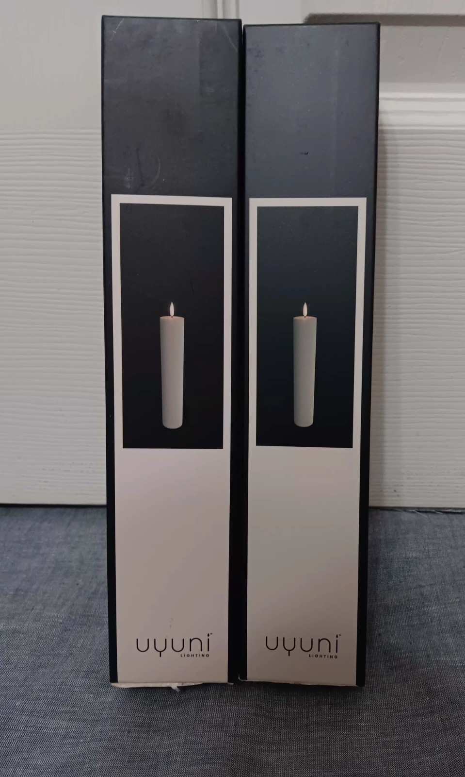 2 Uyuni flameless candles Ivory 2″ x 9.8″ from RAZ Imports *New in box*