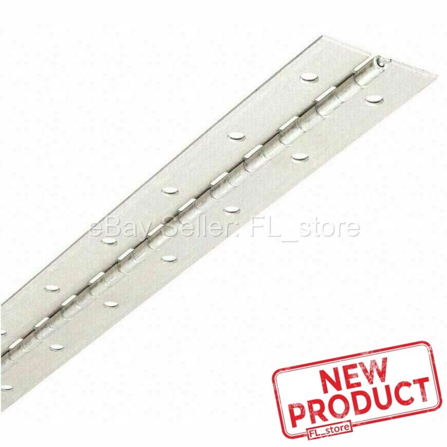 Aluminum Piano Hinge 2″ x 6 Feet Continuous Unfinished Non-removable Pin NEW