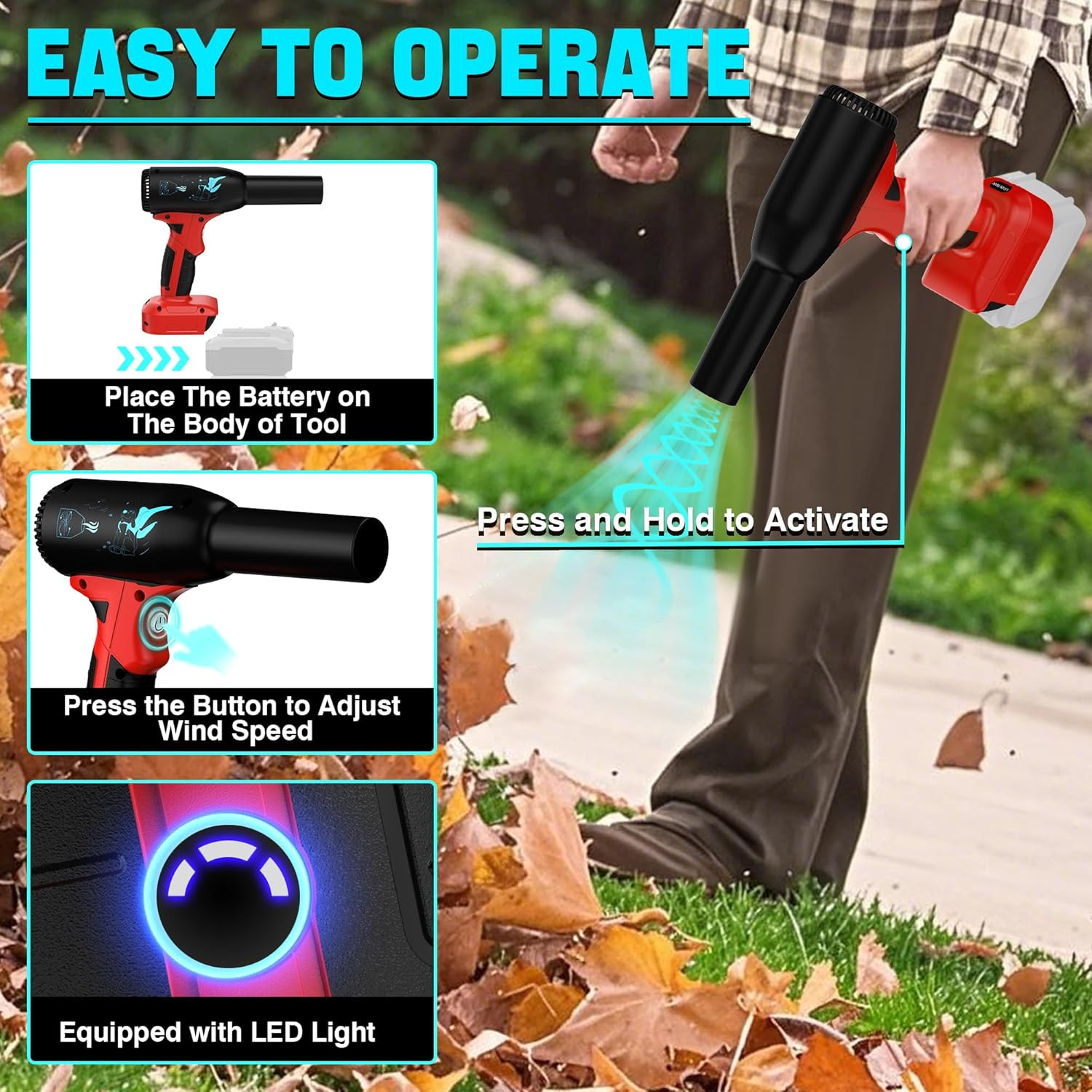 500W Jet Dry Blower for Craftsman 20V V20 Battery- Super Jet Fan 400G Wind Speed