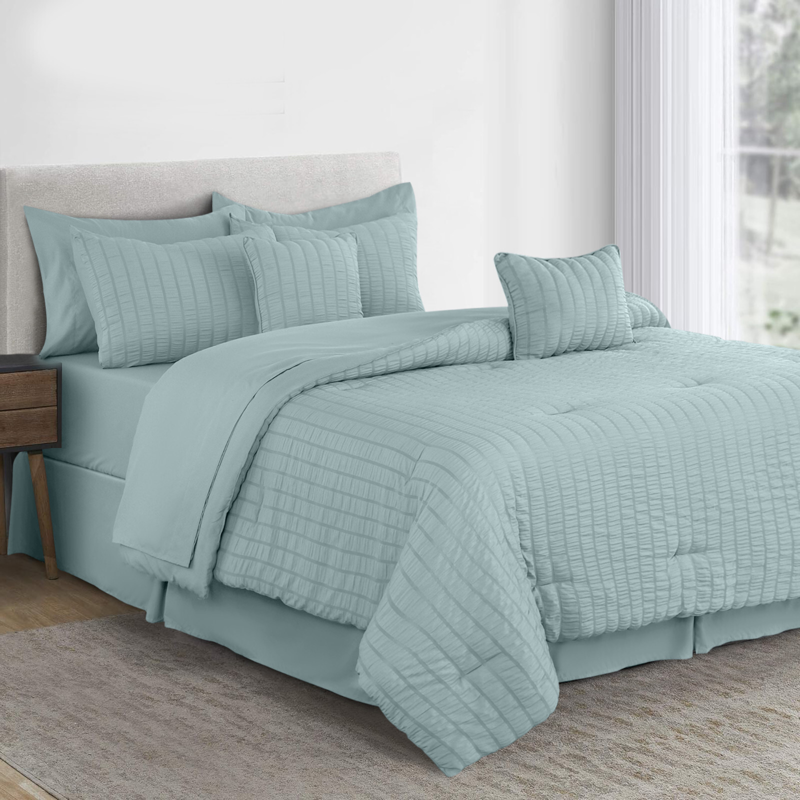 10 Piece Bed in a Bag Comforter Set Breathable Reversible Bedding Set Queen King