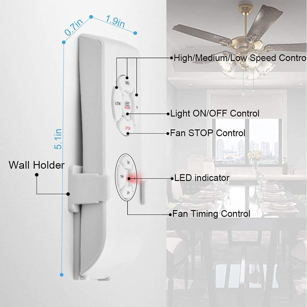 Universal Wireless Remote Control and Receiver Kits for Ceiling Fan Lamp Home