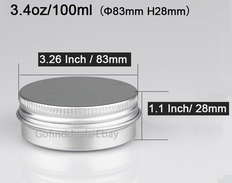 Aluminum Round Metal Tins,Storage Jar Candle Lip Balm Cosmetic Sample Containers