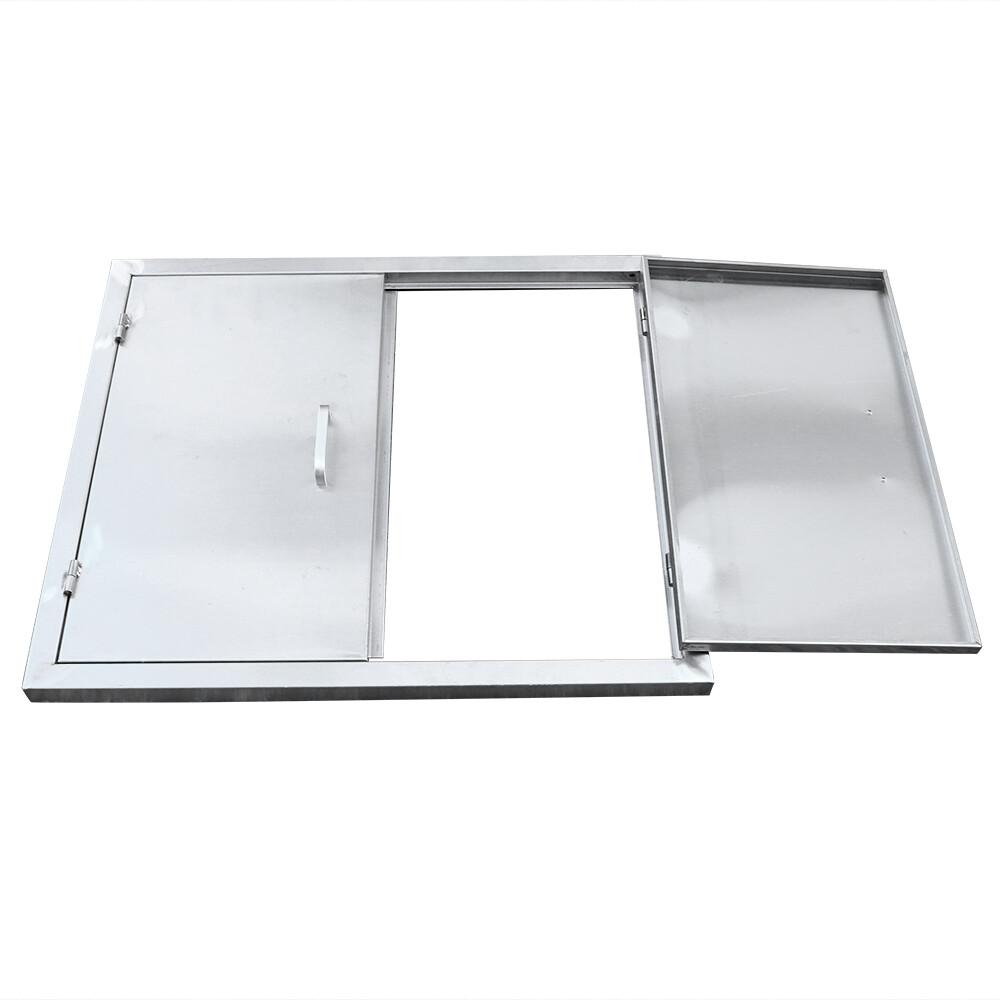Stainless Steel Double Doors Access Outdoor Kitchen Island Door Drawer BBQ Grill