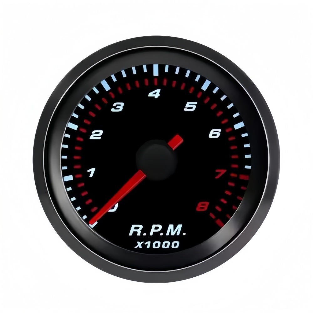 12V 52mm Tachometer with Mounting Bracket 0-8000 RPM for 1-8 Cylinder Engine