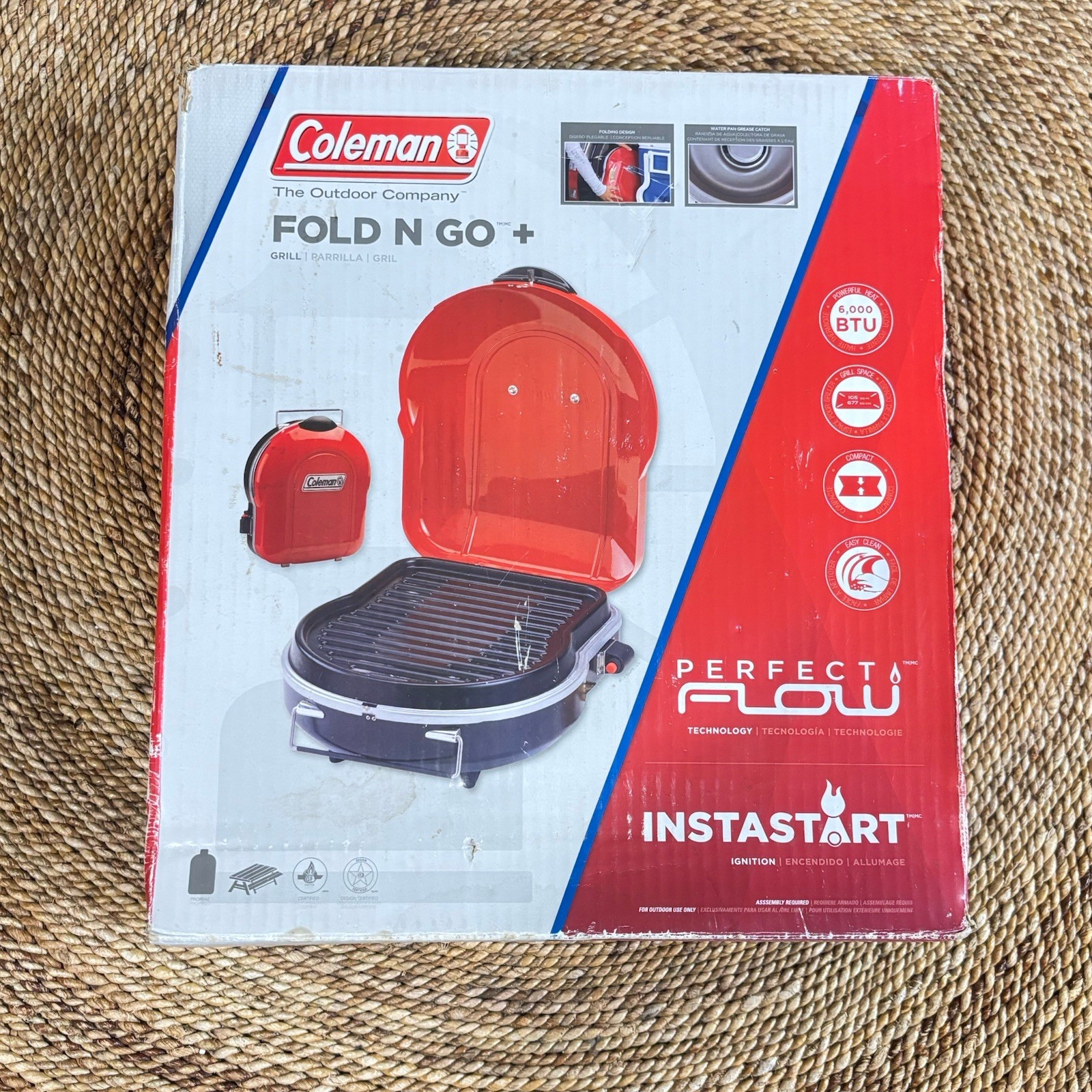 MINTY! Coleman Fold ‘N Go 6,000 BTU Portable Propane Gas Grill / Tested