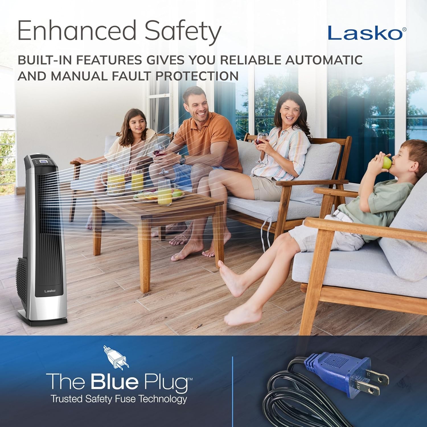 High Velocity Oscillating Tower Fan for Bedroom Garage Basement with Remote