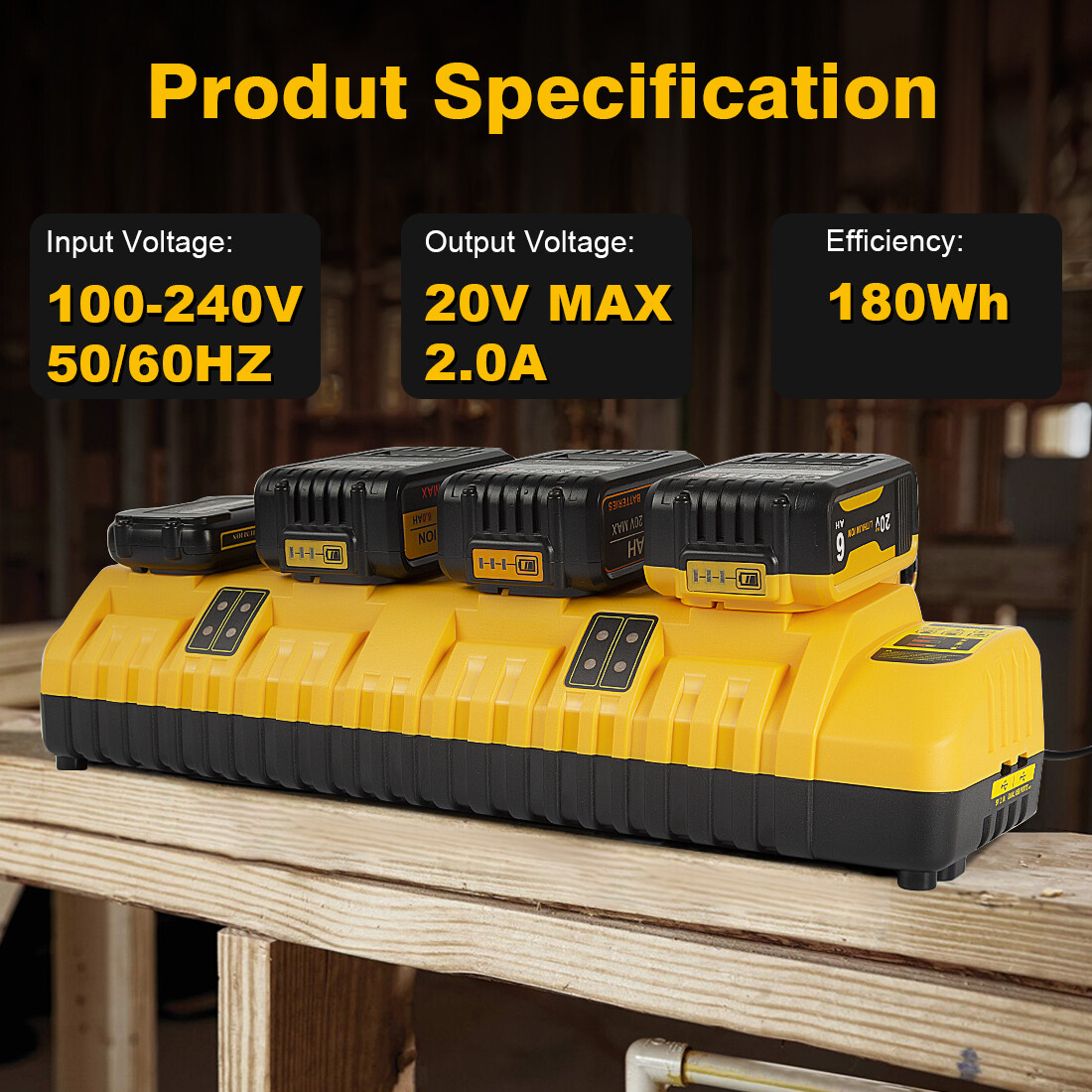 For Genuine DEWALT DCB104 20V MAX Multi-Port Fast Charger or/4X DCB205 Batteries