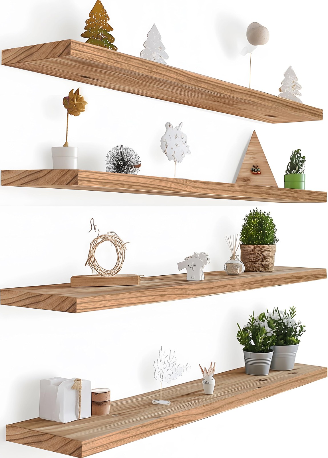 Floating Shelves 36 Inch Wall Mount Rustic Light Wood Set GXYAWPJ Bedroom