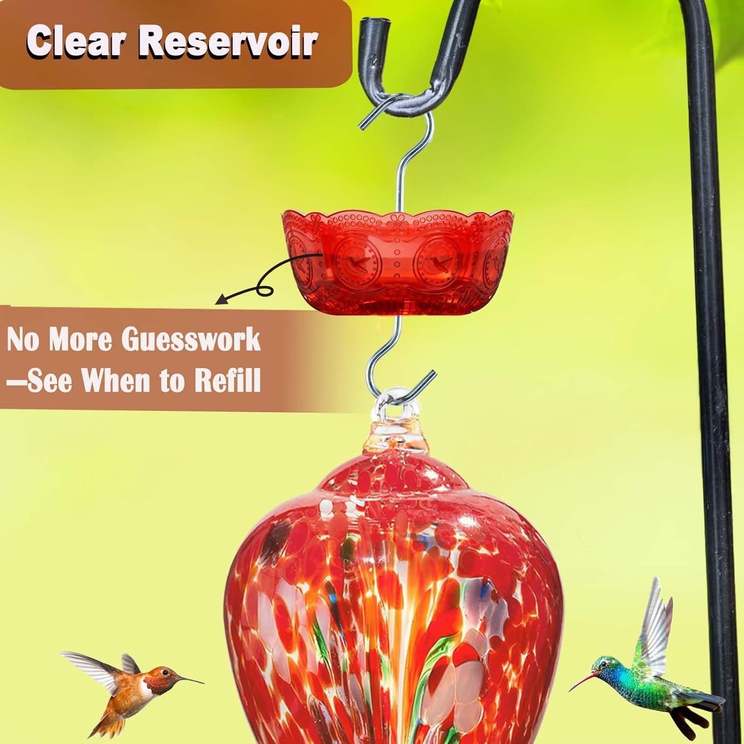 Ant Moat for Hummingbird Feeders, (4 Pack, 6 OZ) Vintage Style Humingbird Feeder