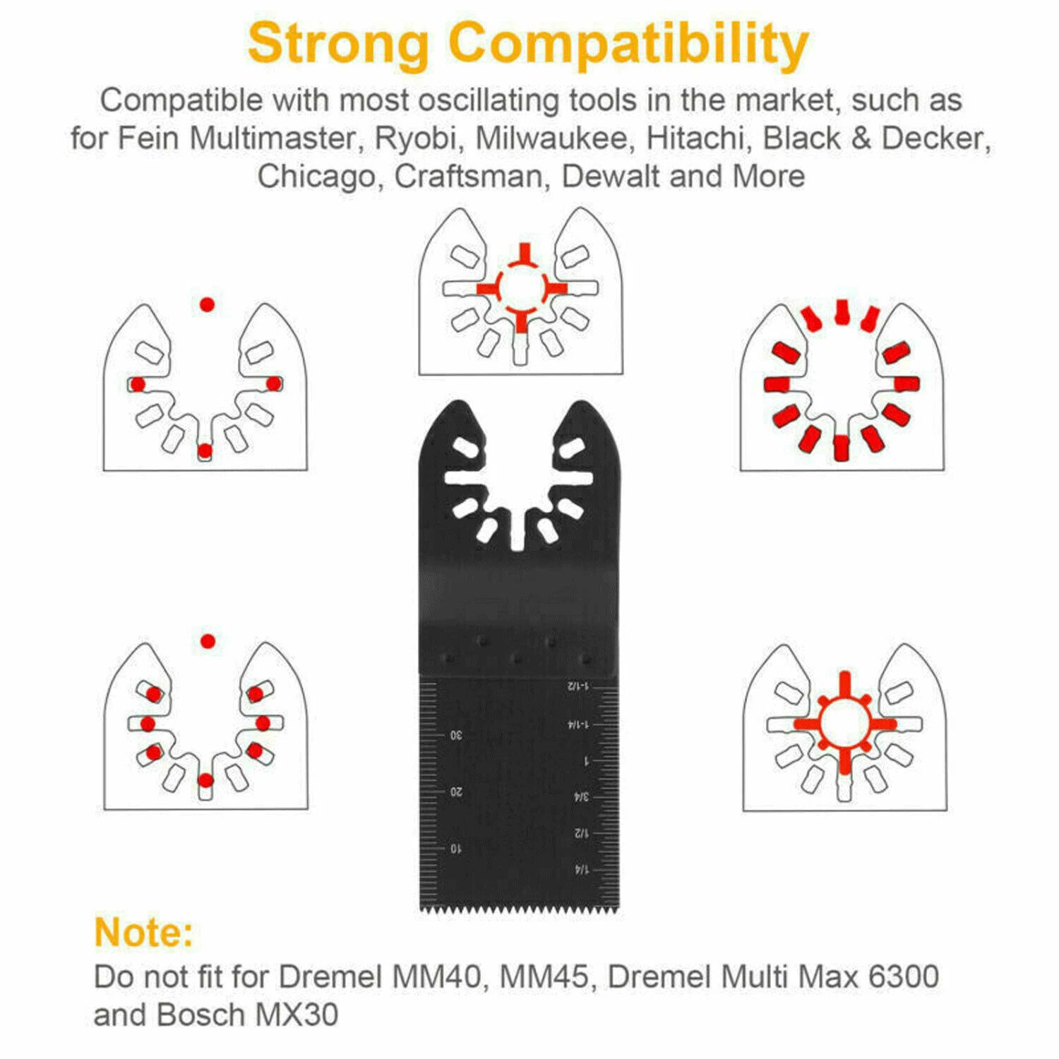 20pcs Oscillating Multi Tool Saw Blades Wood Metal Cut Cutter For Dewalt Fein