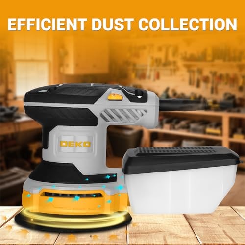 Orbital Sander Corded Hand Sander: 5″ Random Orbital Sander with Dust Yellow