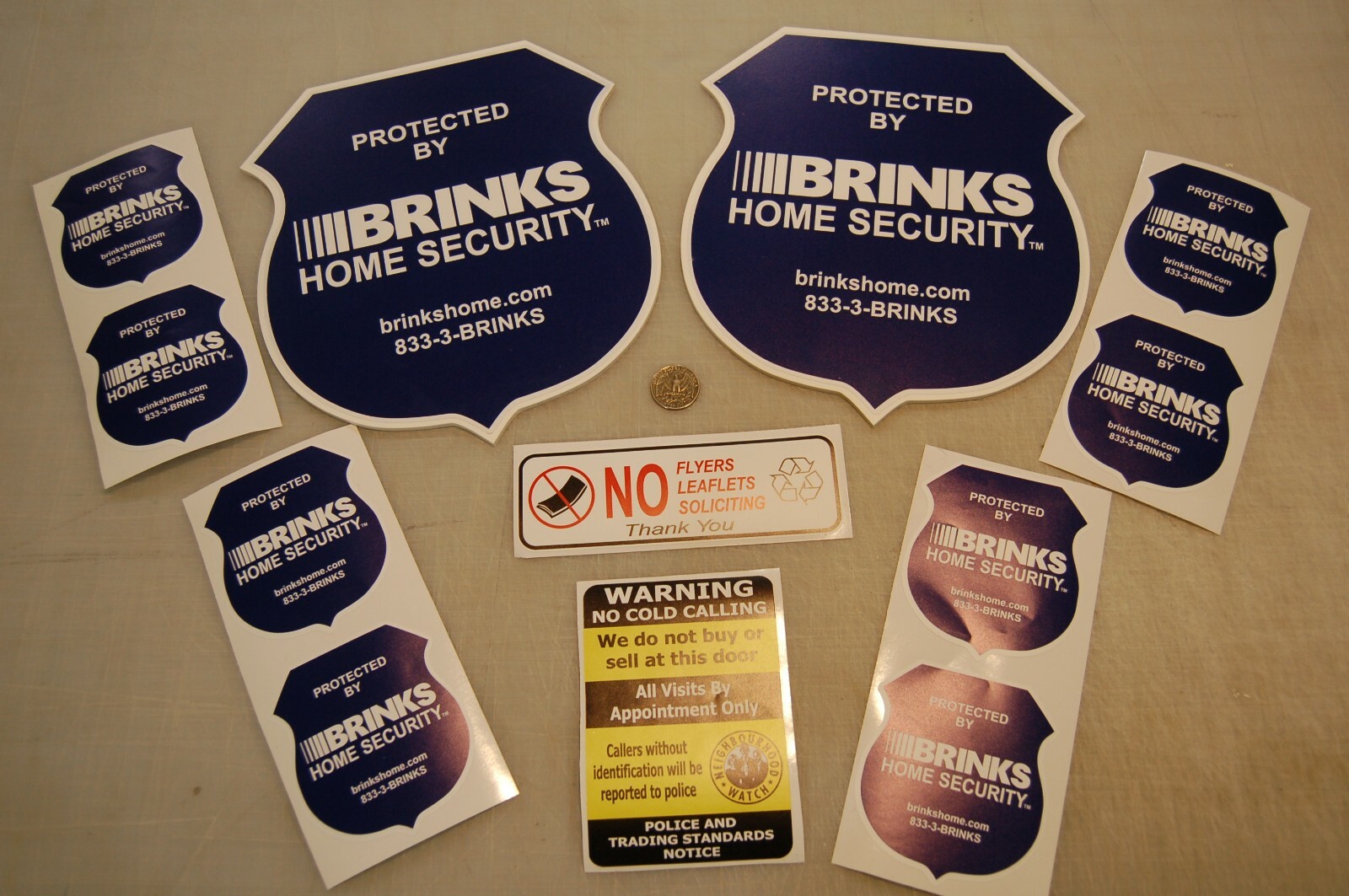 New Look BRINKS BURGLAR 2 security yard sign 8 +2 bonus sticker HOME SHOP ALARM