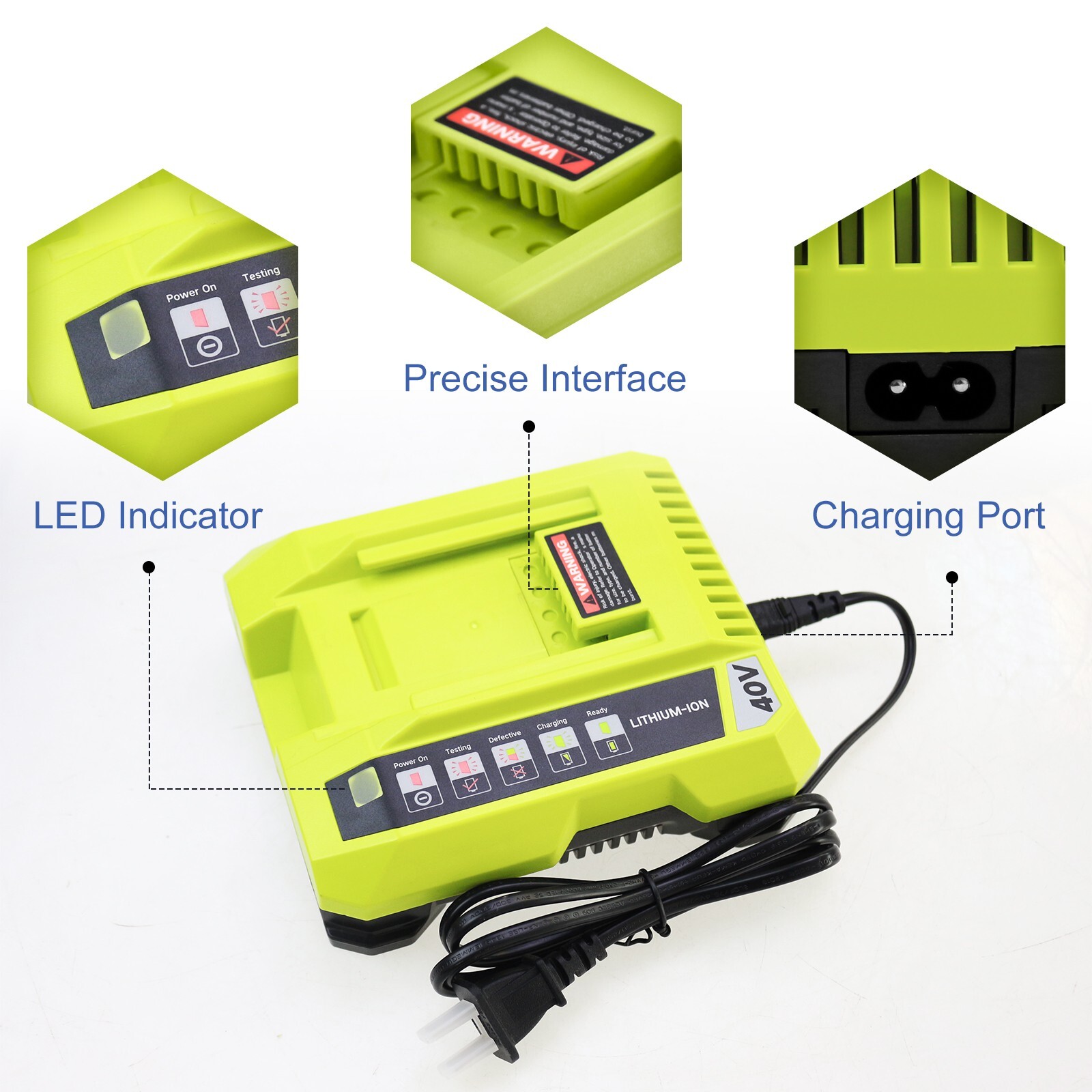 Rapid OP401 Charger For Ryobi 40V 6.0Ah Battery 40 Volt Lithium OP4050 OP40602