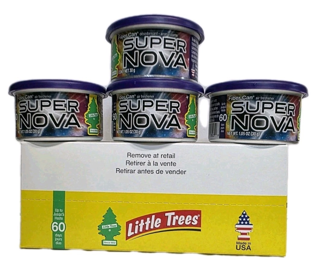 Little Trees Fiber Can Car Air Freshener Supernova Scent, 4 Packs, Free Shipping