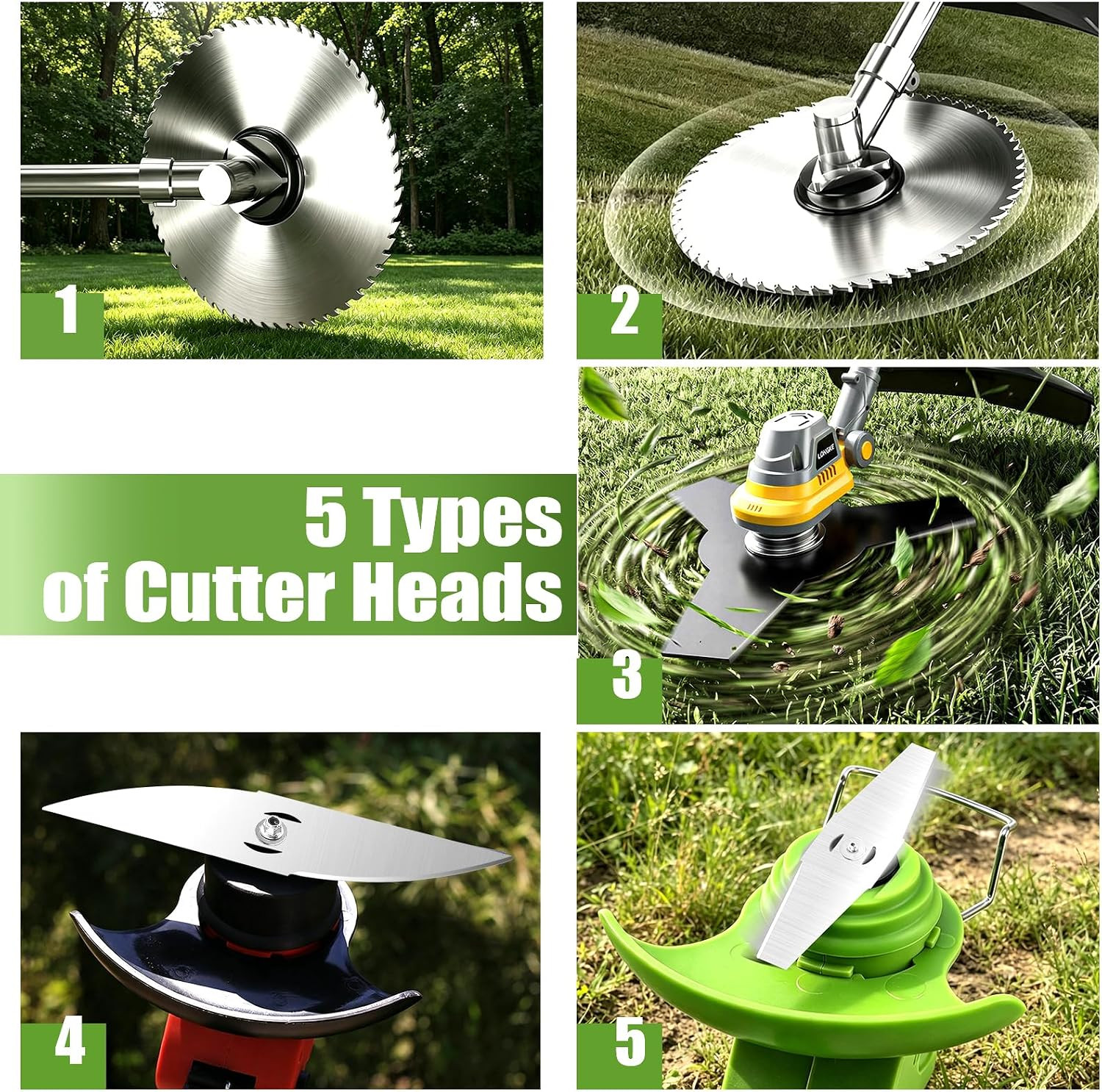 6PCS Grass Trimmer Blades, 6 Inch Electric Battery Powered Weed Wacker Brush Cut