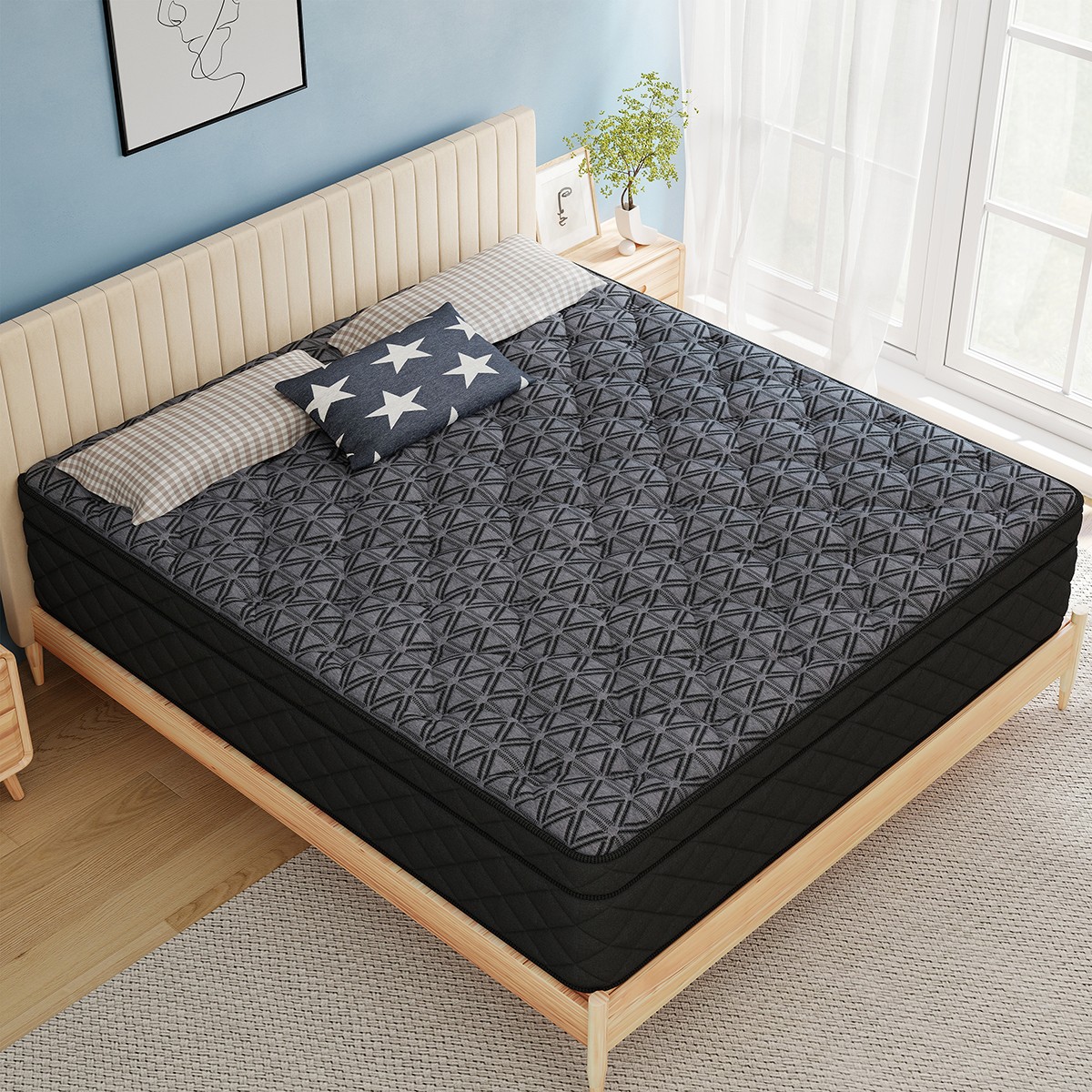 12″ 14″ Twin Full Queen King Mattress In a Box Pocket Spring Gel Memory Foam