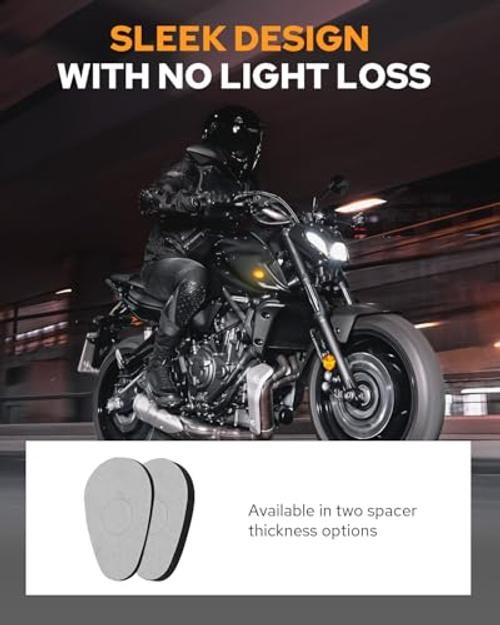 Flush Mount Motorcycle Turn Signal, 2PCS 12V Smoked LED Indicator Light